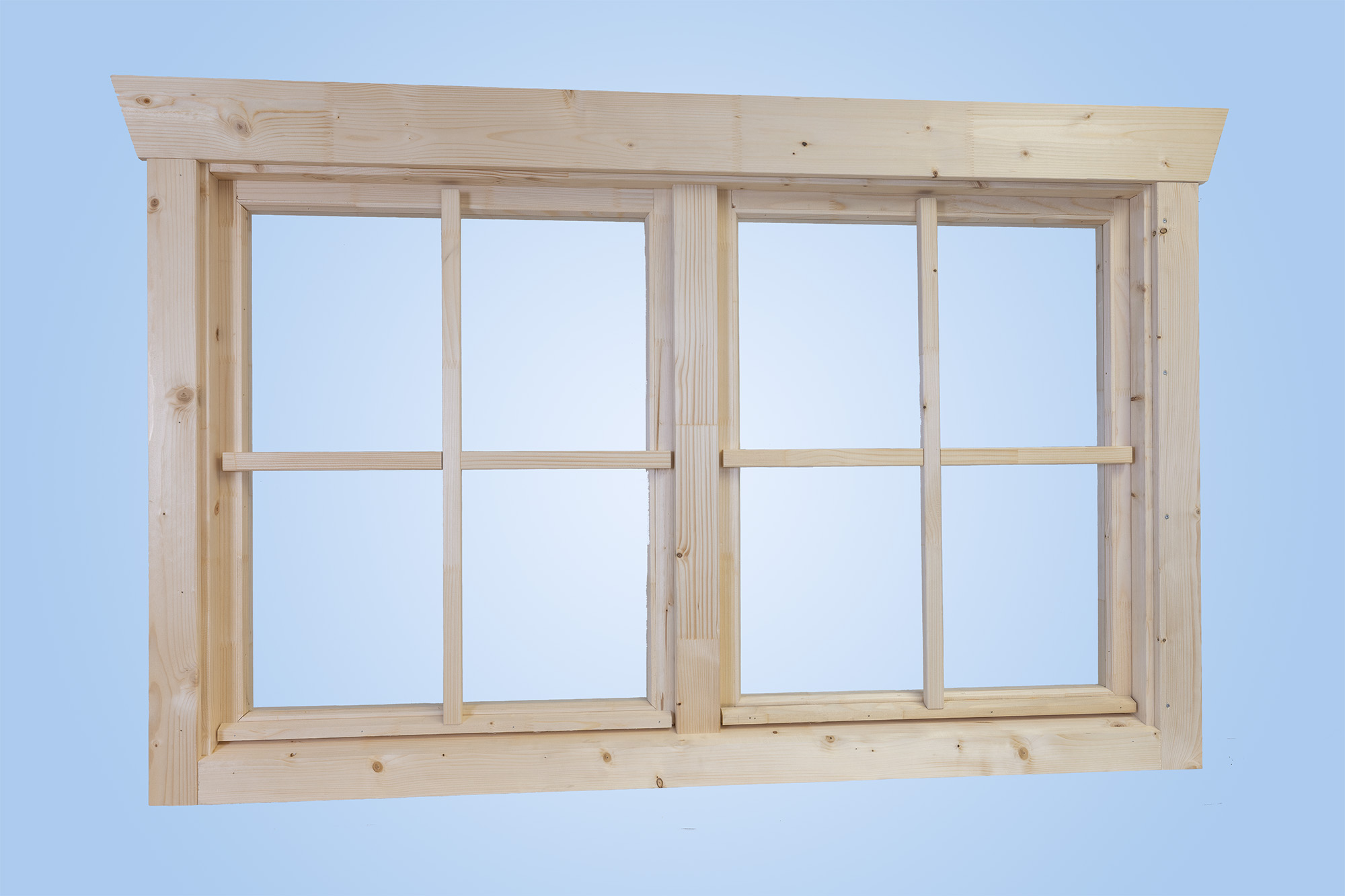 Fenster von außen, Darstellung mit Sprossen