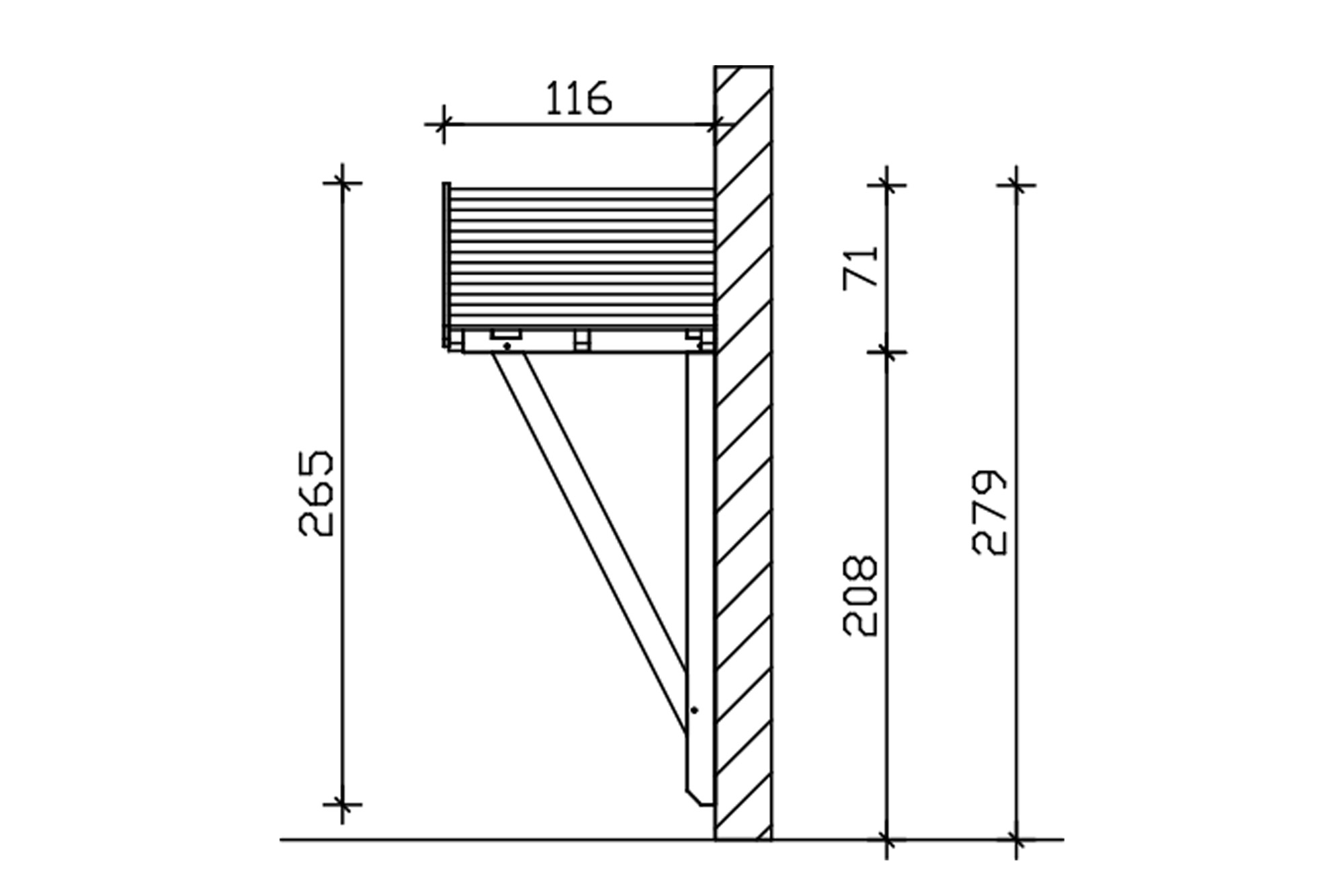 Canopy Stralsund type 2, 289 x 116 cm, untreated