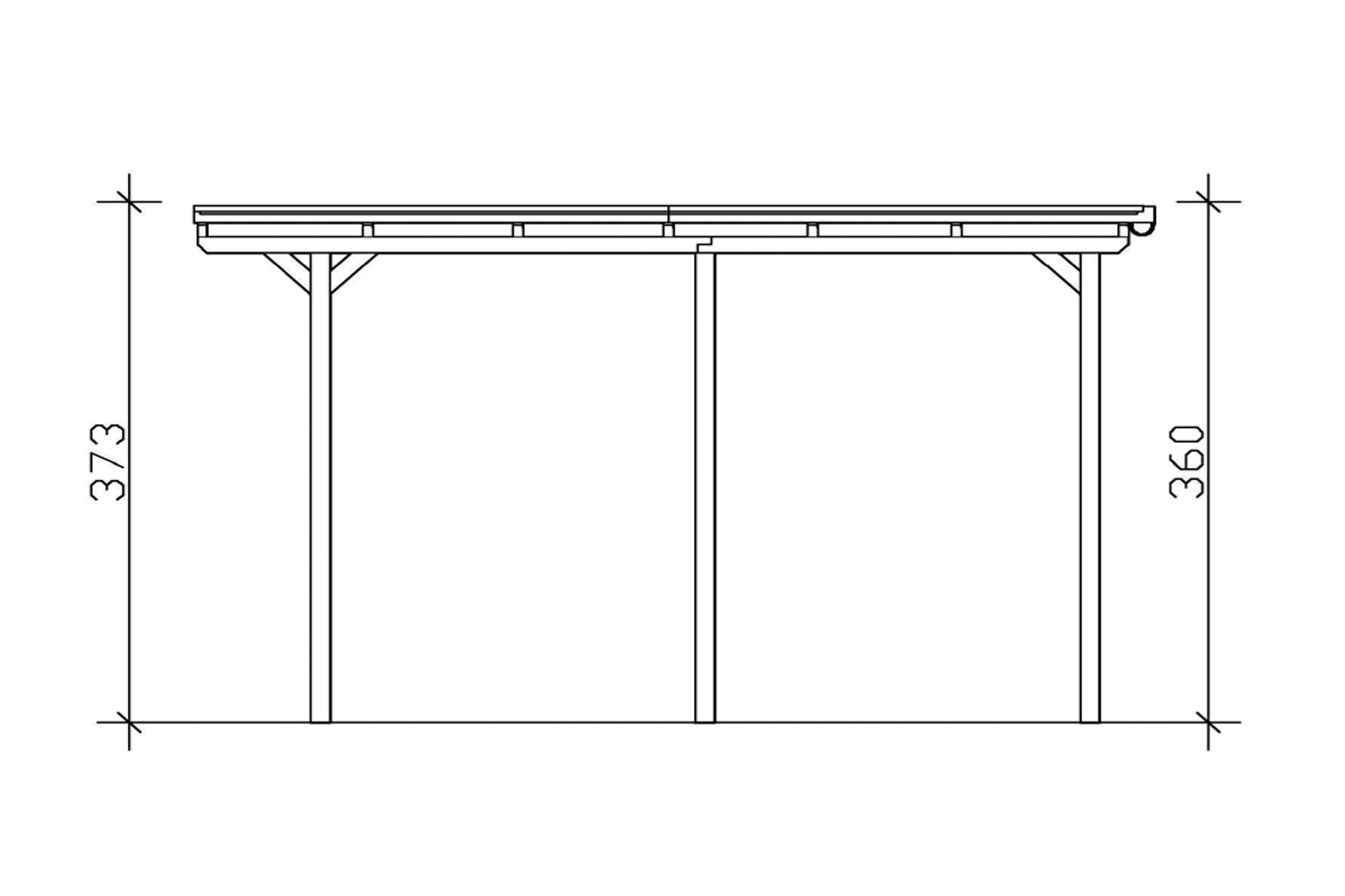 Grafik (Schnitt): Carport EmslandCaravan 404 x 604 cm