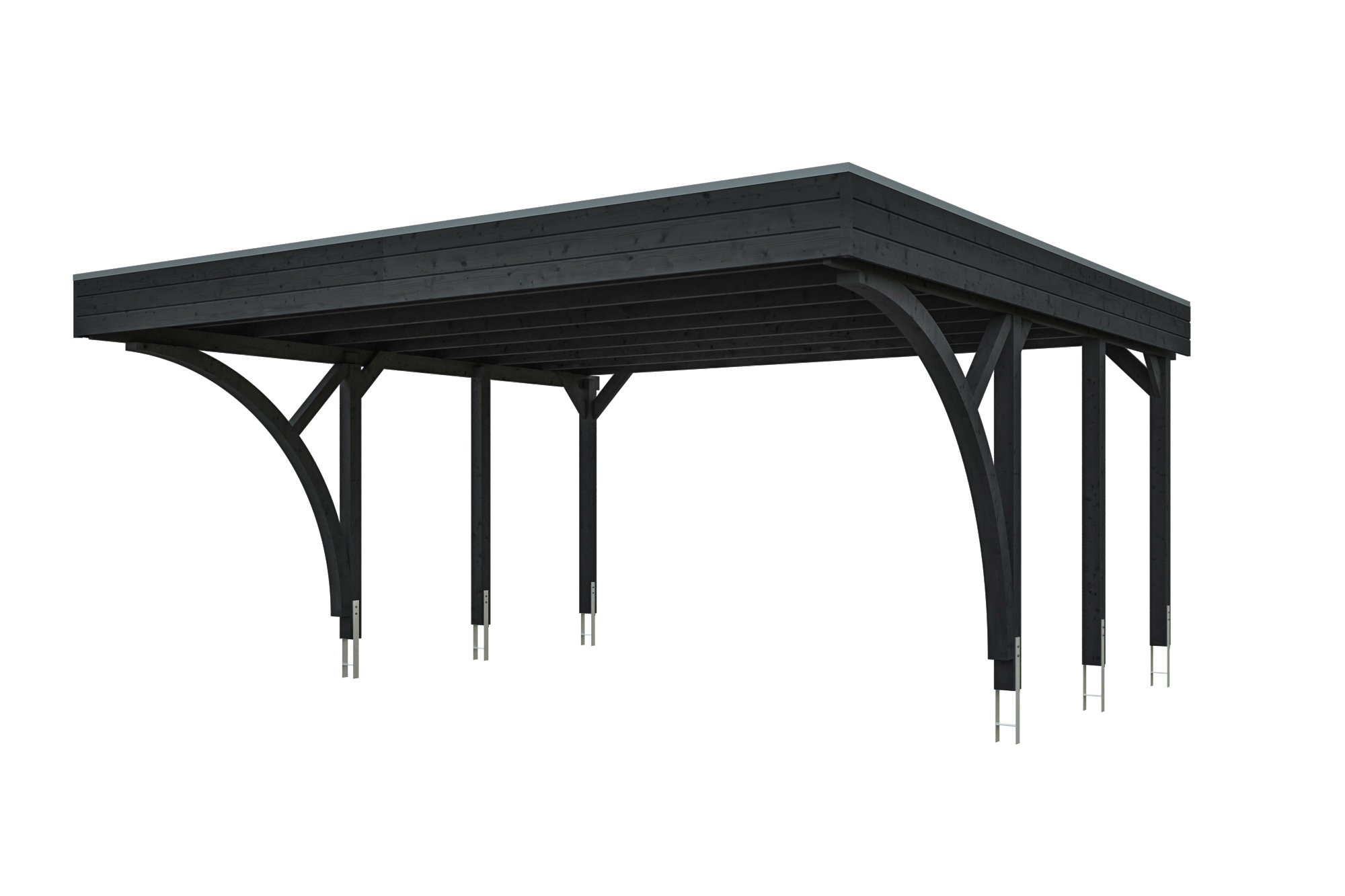Carport Friesland Set H, 546 x 555 cm, mit zwei Einfahrtsbögen, anthrazit