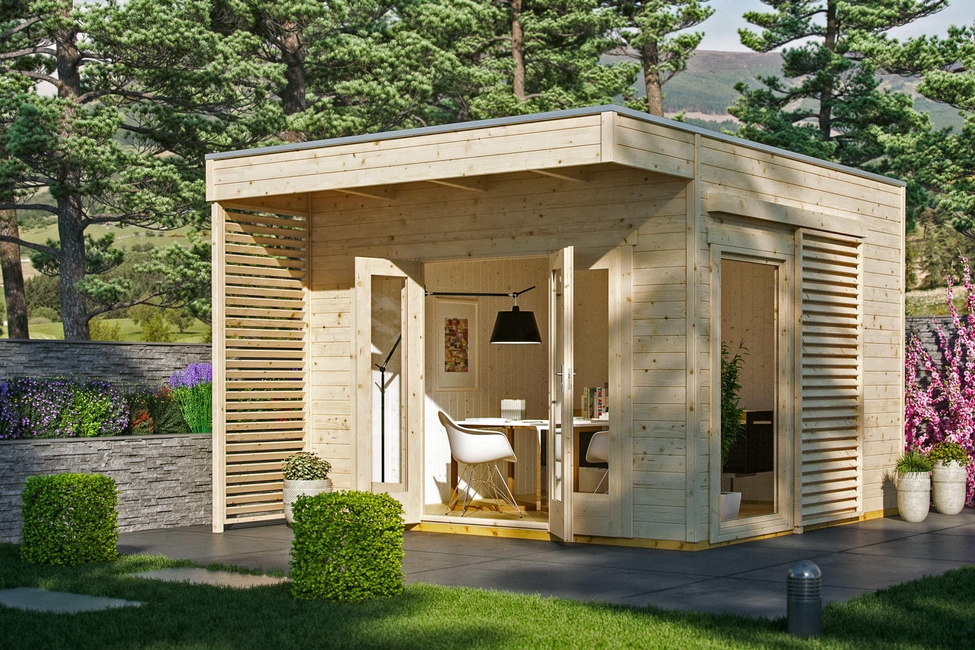 Summer house Tokio 2, 340 x 340 cm, insulated, untreated