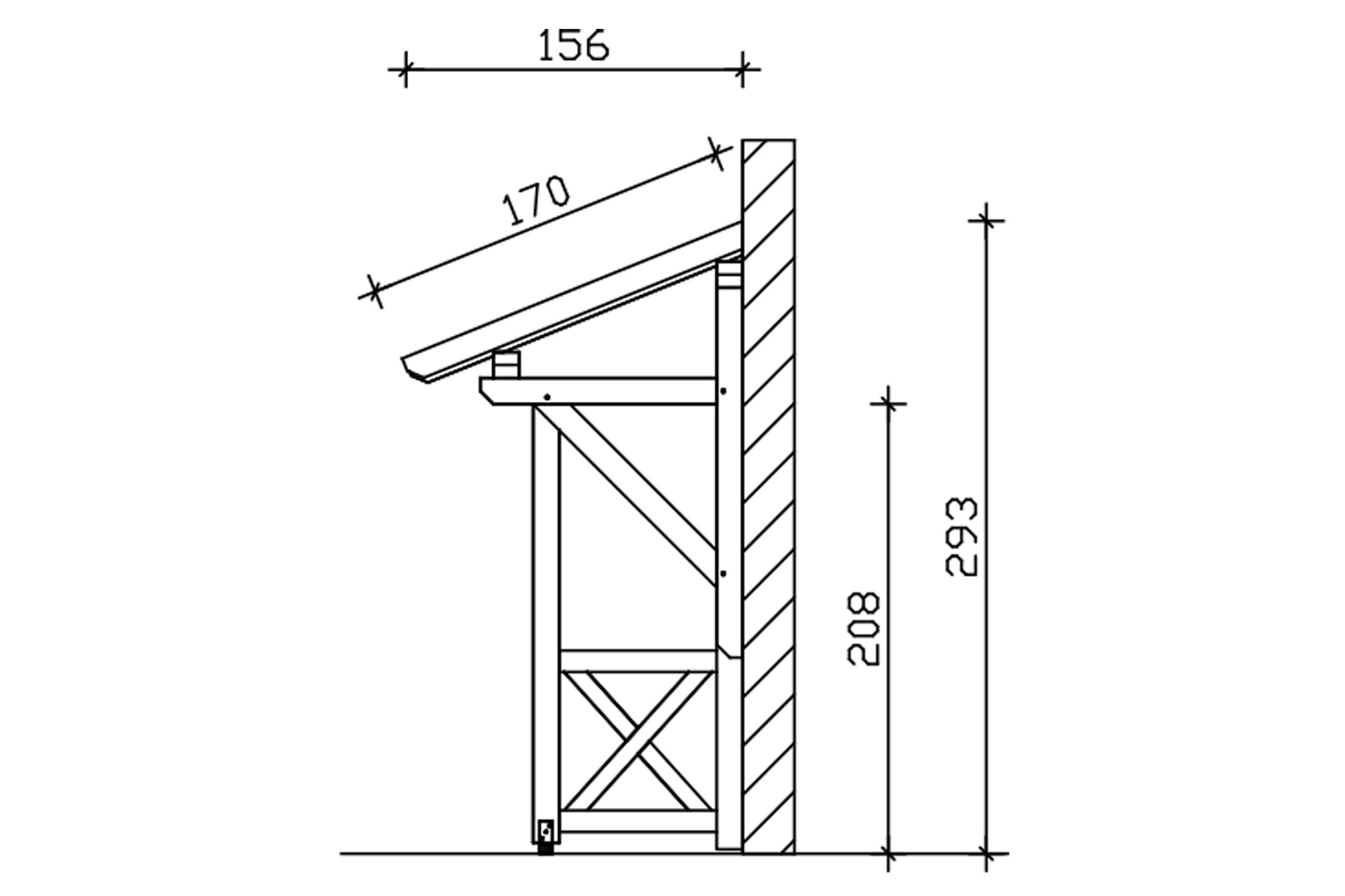 Vordach Paderborn Typ 3, 242 x 156 cm, schiefergrau