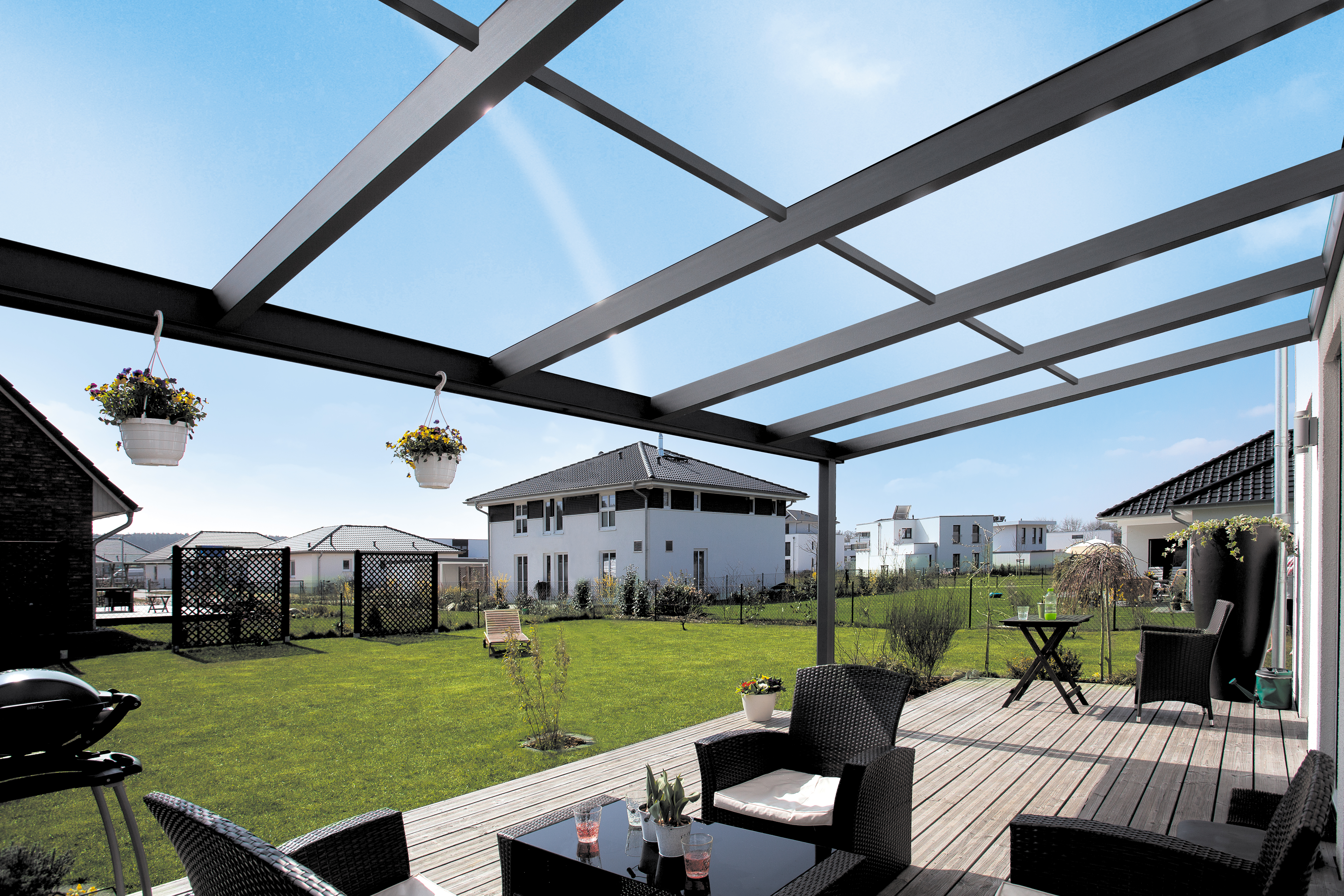 Terrace roof Modena 541 x 357 cm, Aluminium, anthrazit