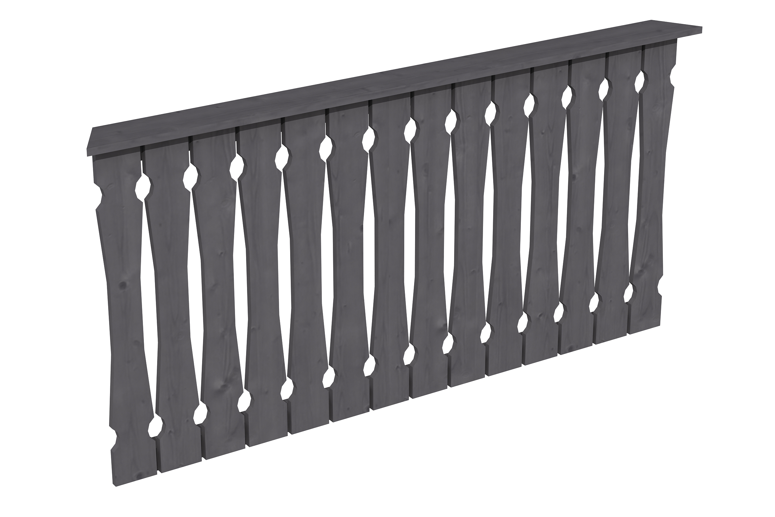 Brüstung Balkonschalung 180 x 96 cm, Fichte, schiefergrau