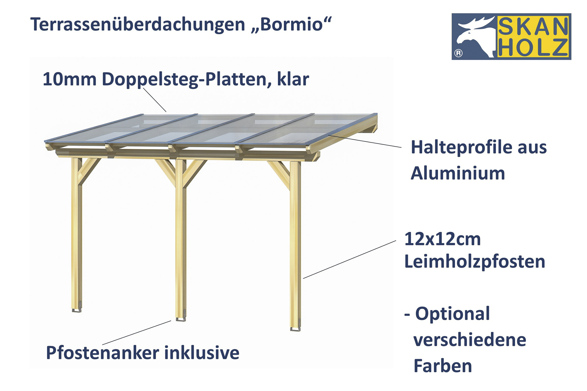 Qualitätsmerkmale der Terrassenüberdachung Bormio