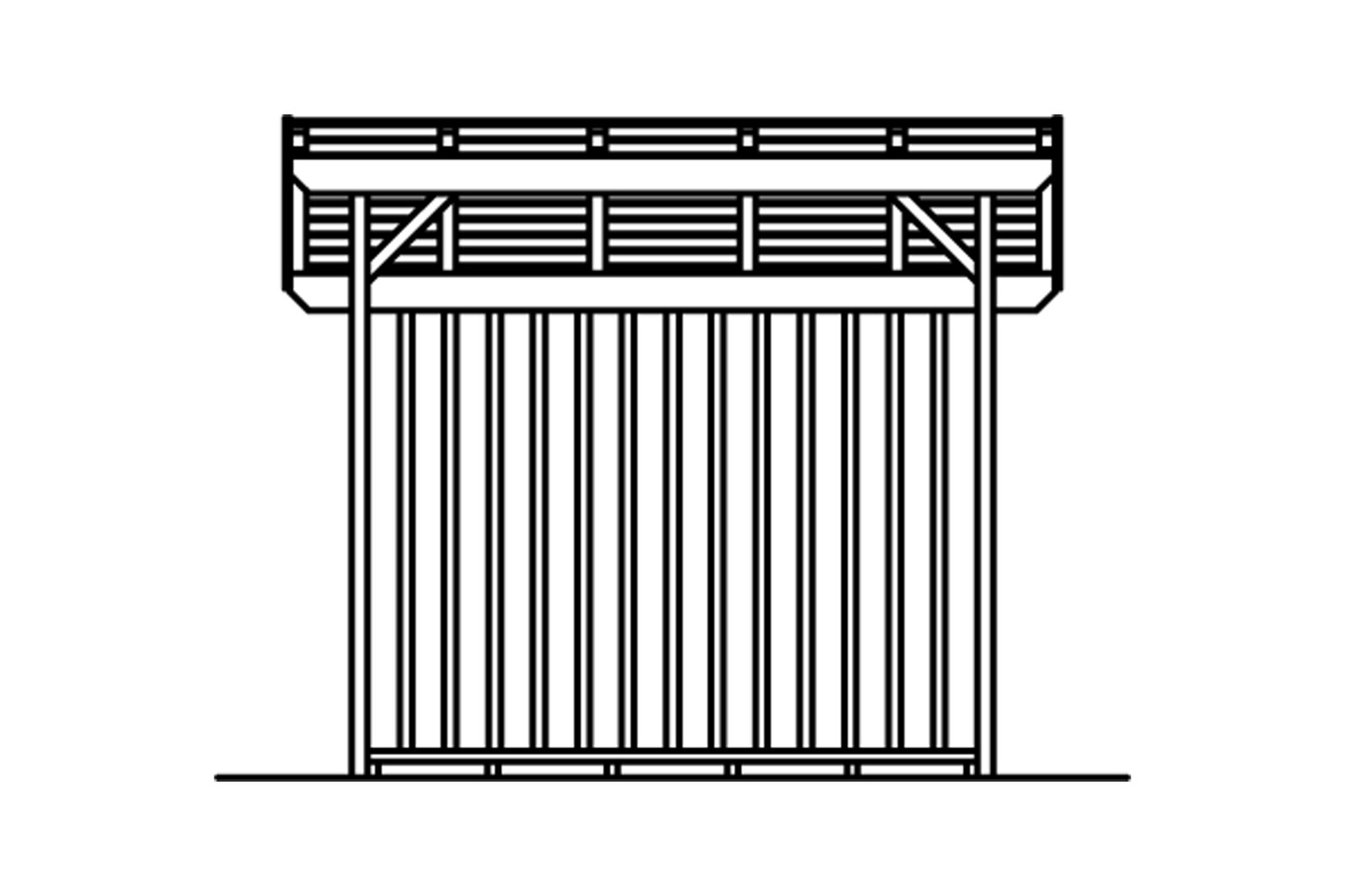 Holzunterstand Lars 2, 290 x 128 cm, natur