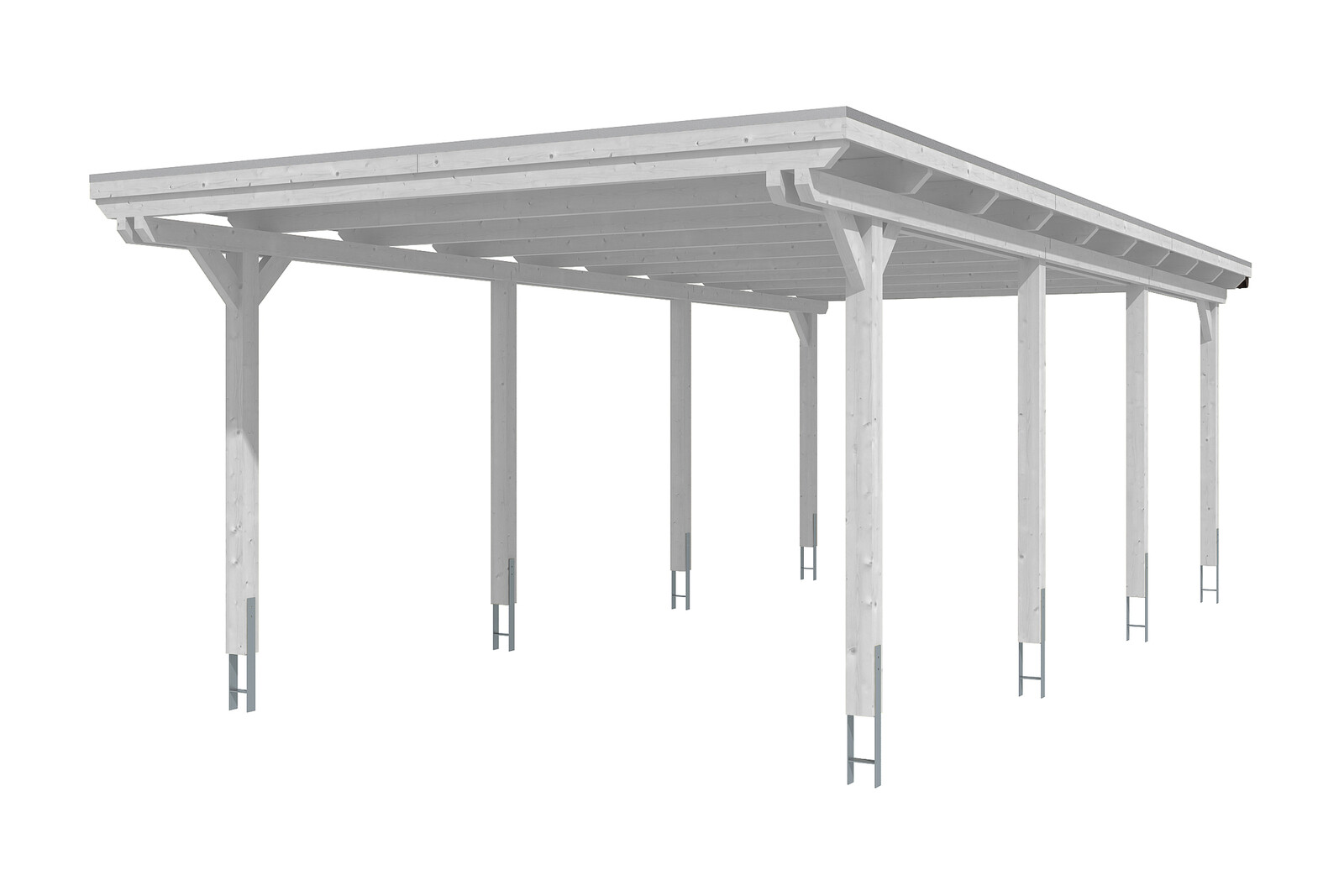Carport Emsland 404 x 846 cm mit Aluminiumdach, weiß