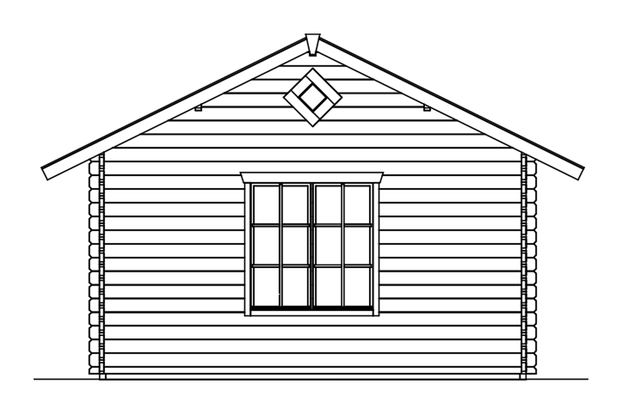 Abri de jardin ESBJERG 2, 420x560cm, 45mm, non traité