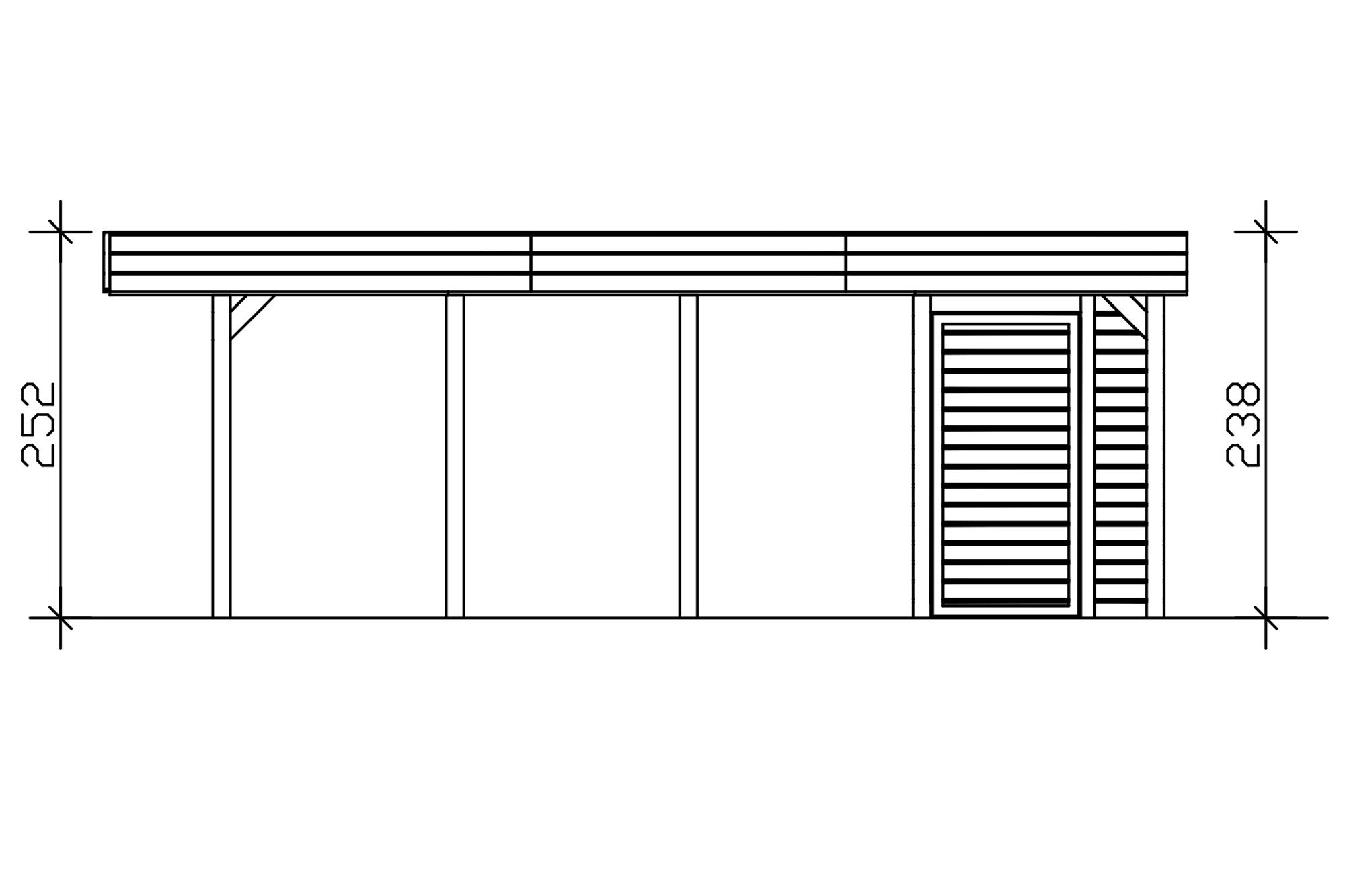 Carport Friesland Set D, 546 x 708 cm, mit Abstellraum, anthrazit