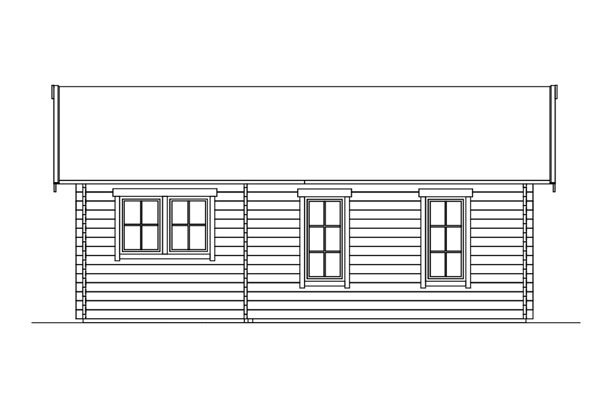 Zahradní domek BERN 4, 45plus, 420 x 660 cm, 19 mm střešní desky s laťováním a příčným laťováním, neošetřené