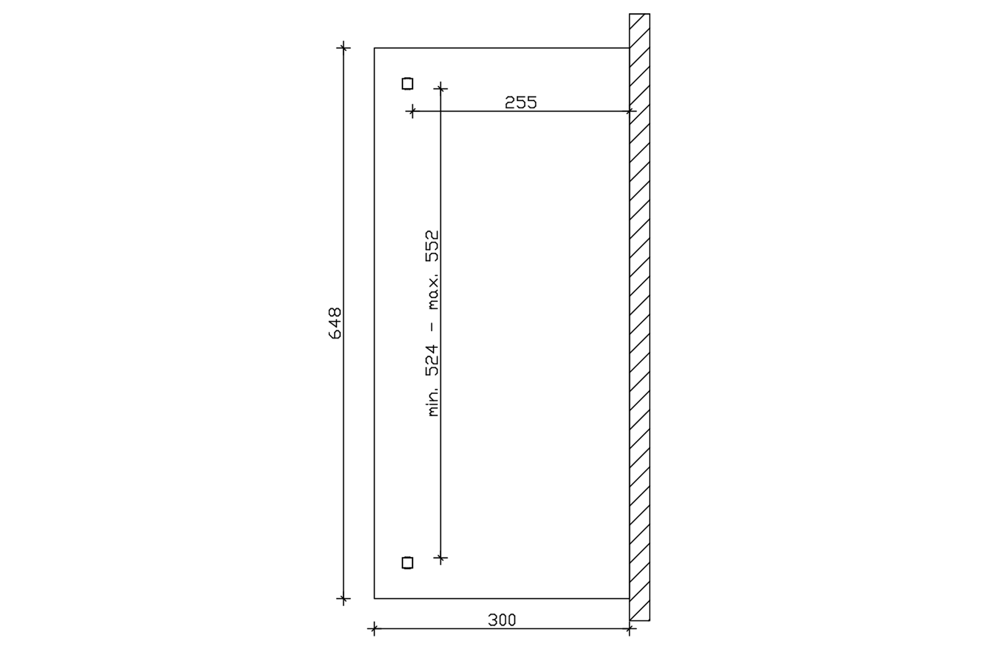Grafik (Grundriss): Terrassenüberdachung Ravenna 648x300 cm