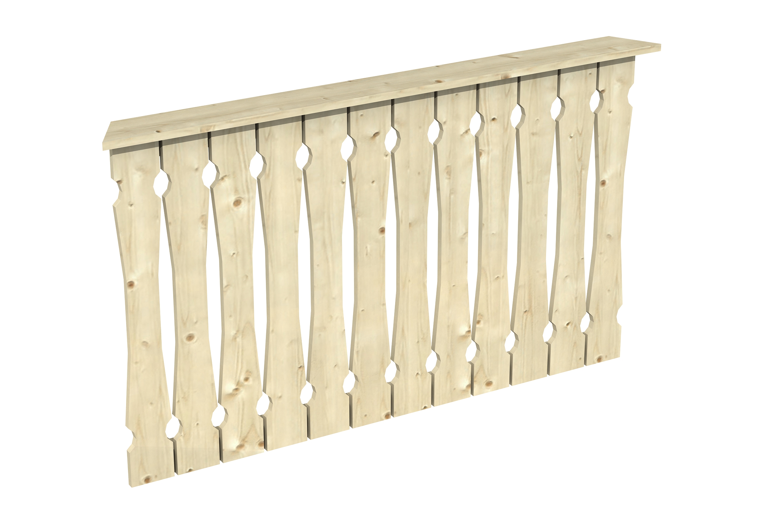 Brüstung Balkonschalung 150 x 96 cm, Fichte, natur