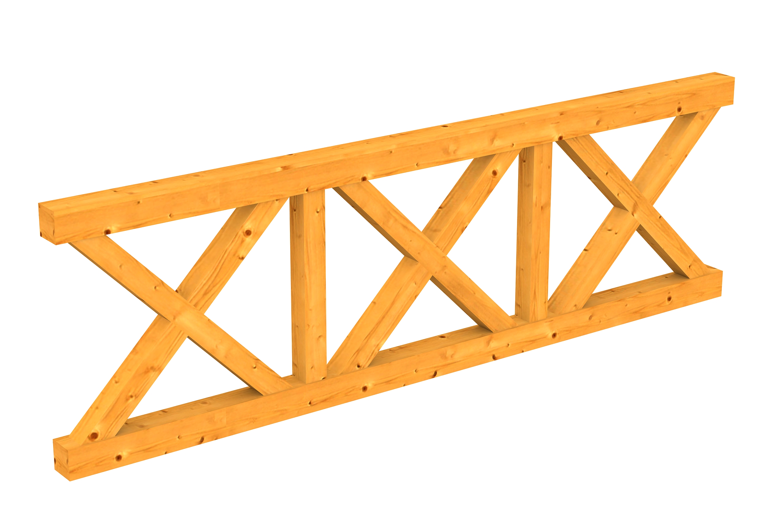 Brüstung Andreaskreuz 270 x 84 cm, Fichte, eiche hell
