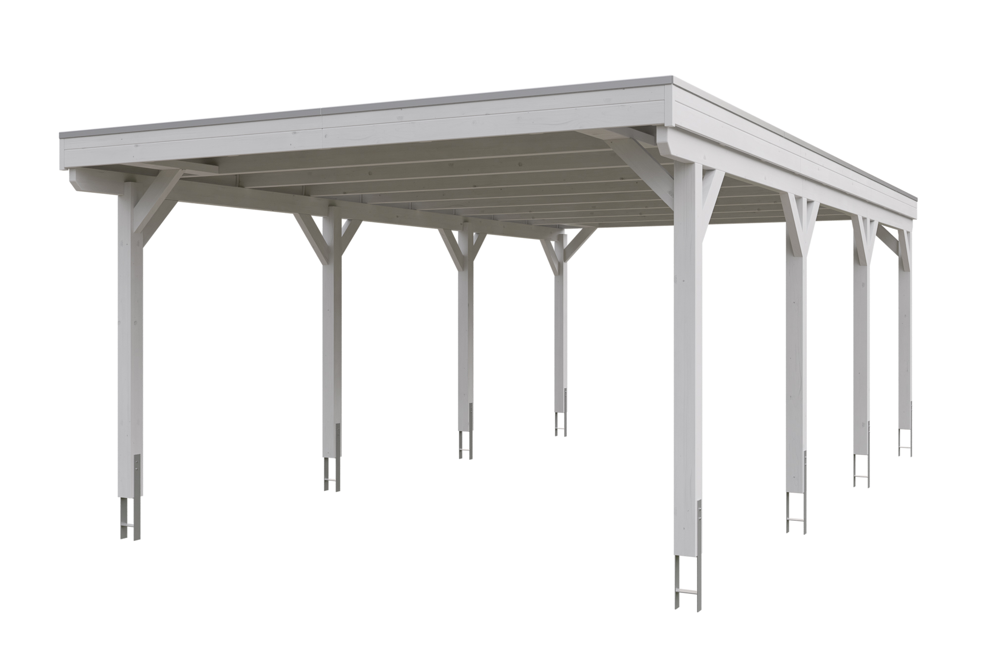 Produktbild: Carport Grunewald 427 x 796 cm, farblich behandelt in weiß