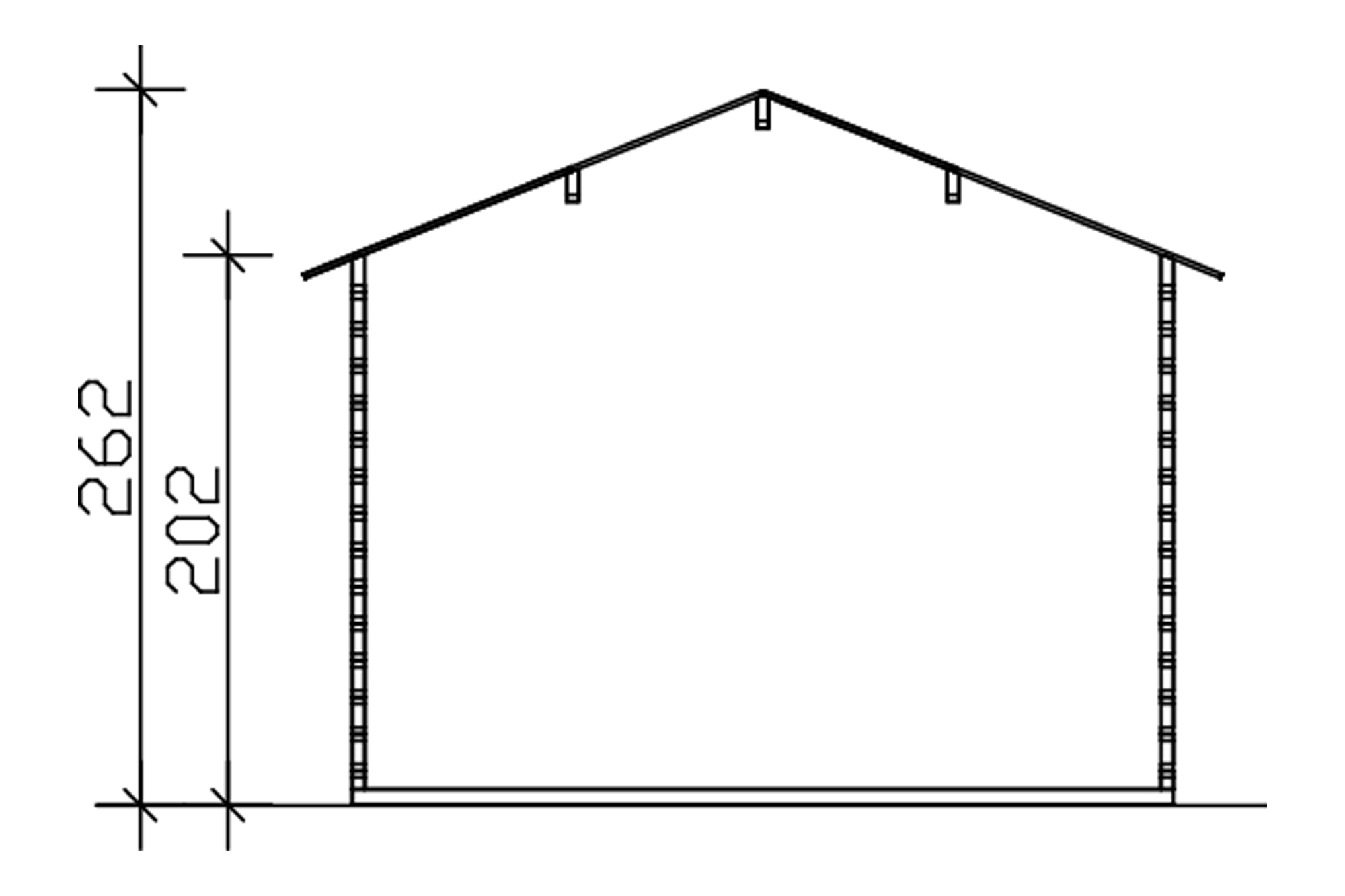 Zahradní domek NARVIK 1, 45mm, 300 x 250 cm, neošetřené