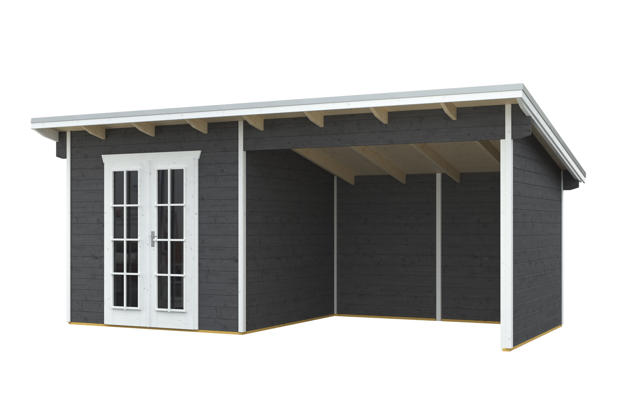 Zahradní domek TEXEL, 28mm, 550 x 250 cm, barevně ošetřeno v břidlicově šedé