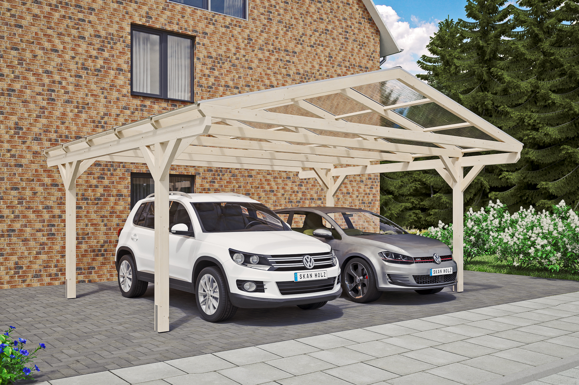 Ambientebild: Carport Westerwald 570 x 541 cm