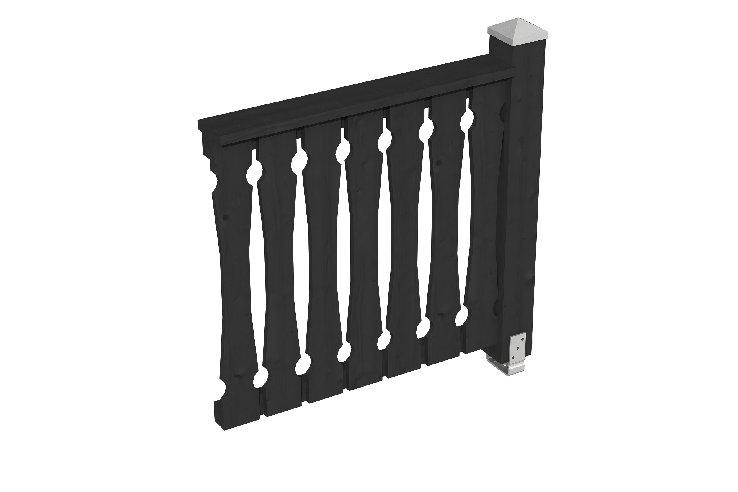 Balustrade panneau ajouré 108 x 84 cm, bois d'épinette, traitement coloré anthracite