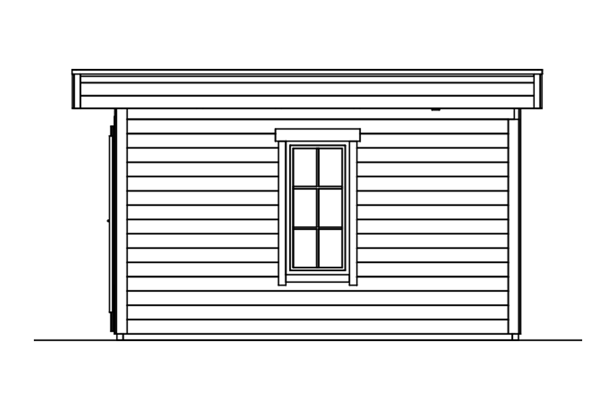 Log cabin Basel 2, 420 x 380 cm, untreated