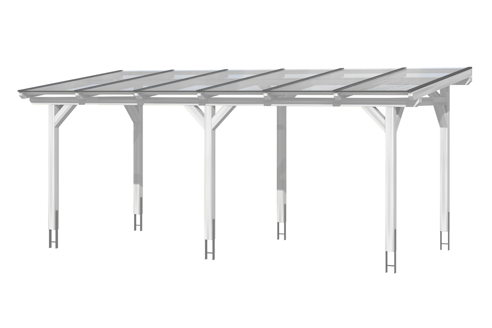 Terrassenüberdachung Siena 648 x 300 cm, Leimholz, weiß