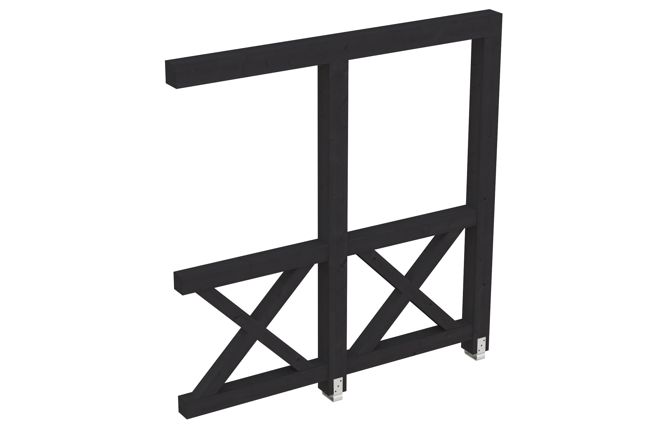 Sidewall St.Andrew`s cross 205 x 210 cm, wall mounting, spruce, colour pre-treated in anthracite