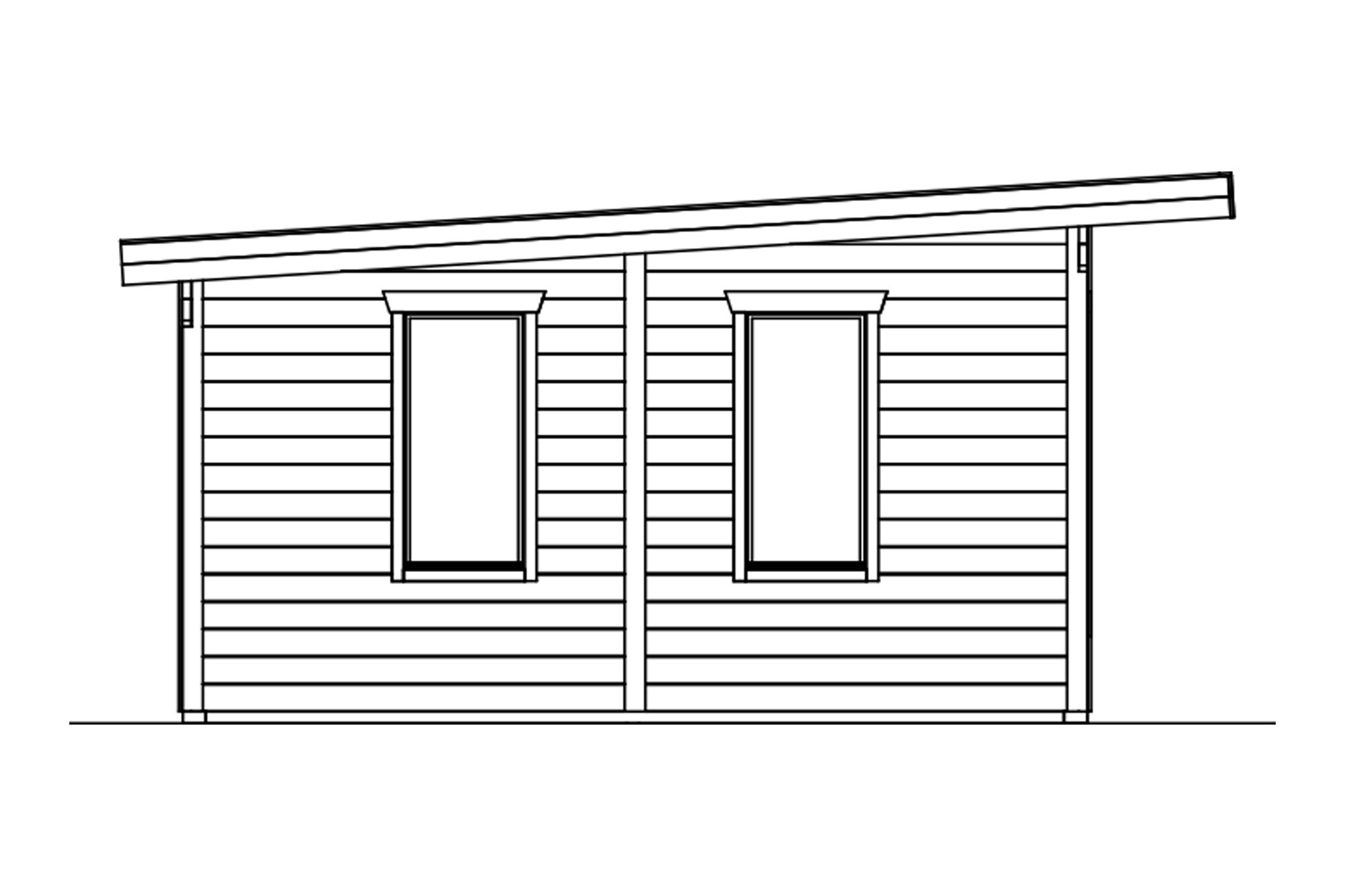 Log cabin Arnheim, 670 x 444 cm, untreated