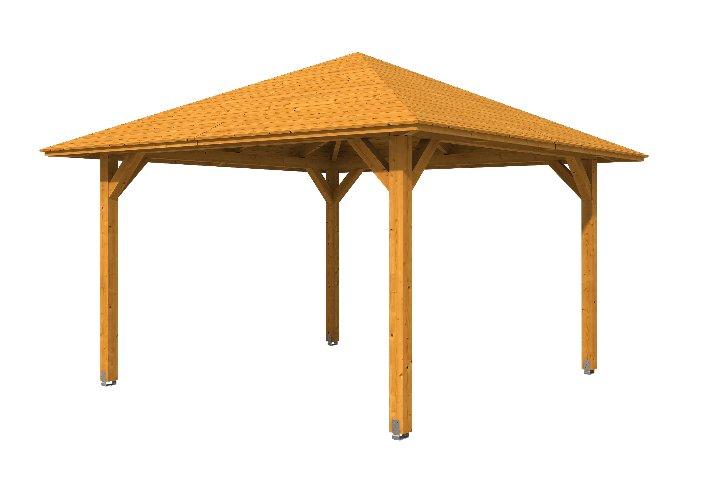 Gazebo Cannes 2, glulam, pre-treated light oak