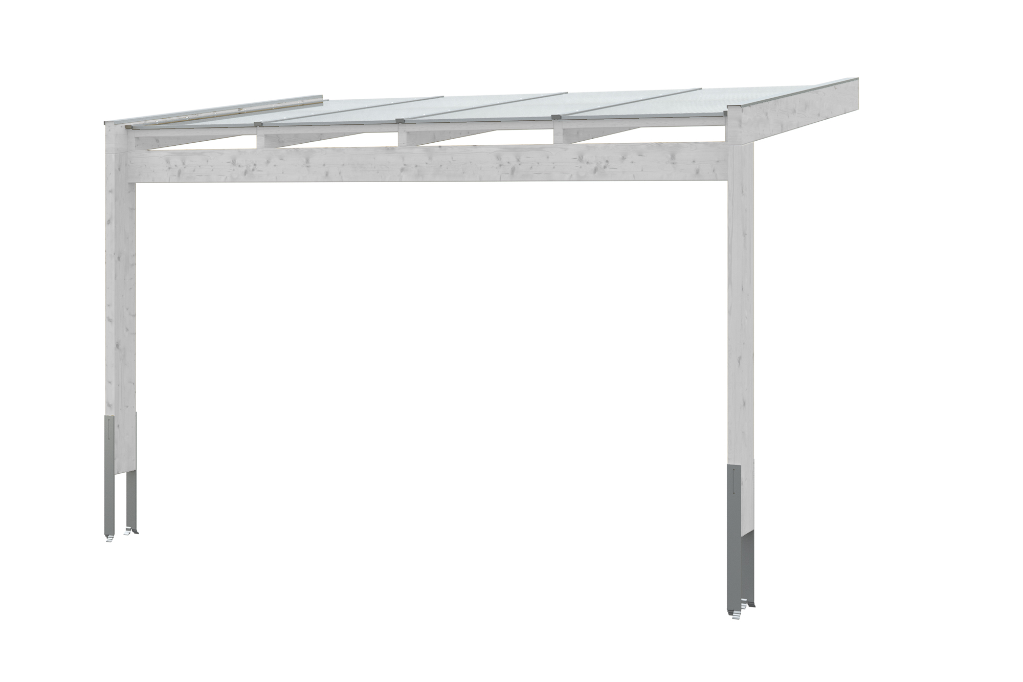 Produktbild: Terrassenüberdachung Novara, Breite 450x259 cm, farblich behandelt in weiß