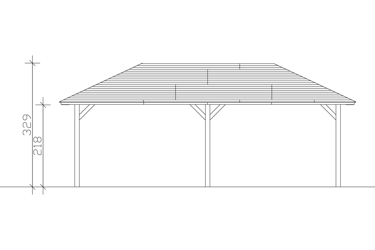 Grafik (Vorderansicht): Pavillon Orleans 439 x 786 cm