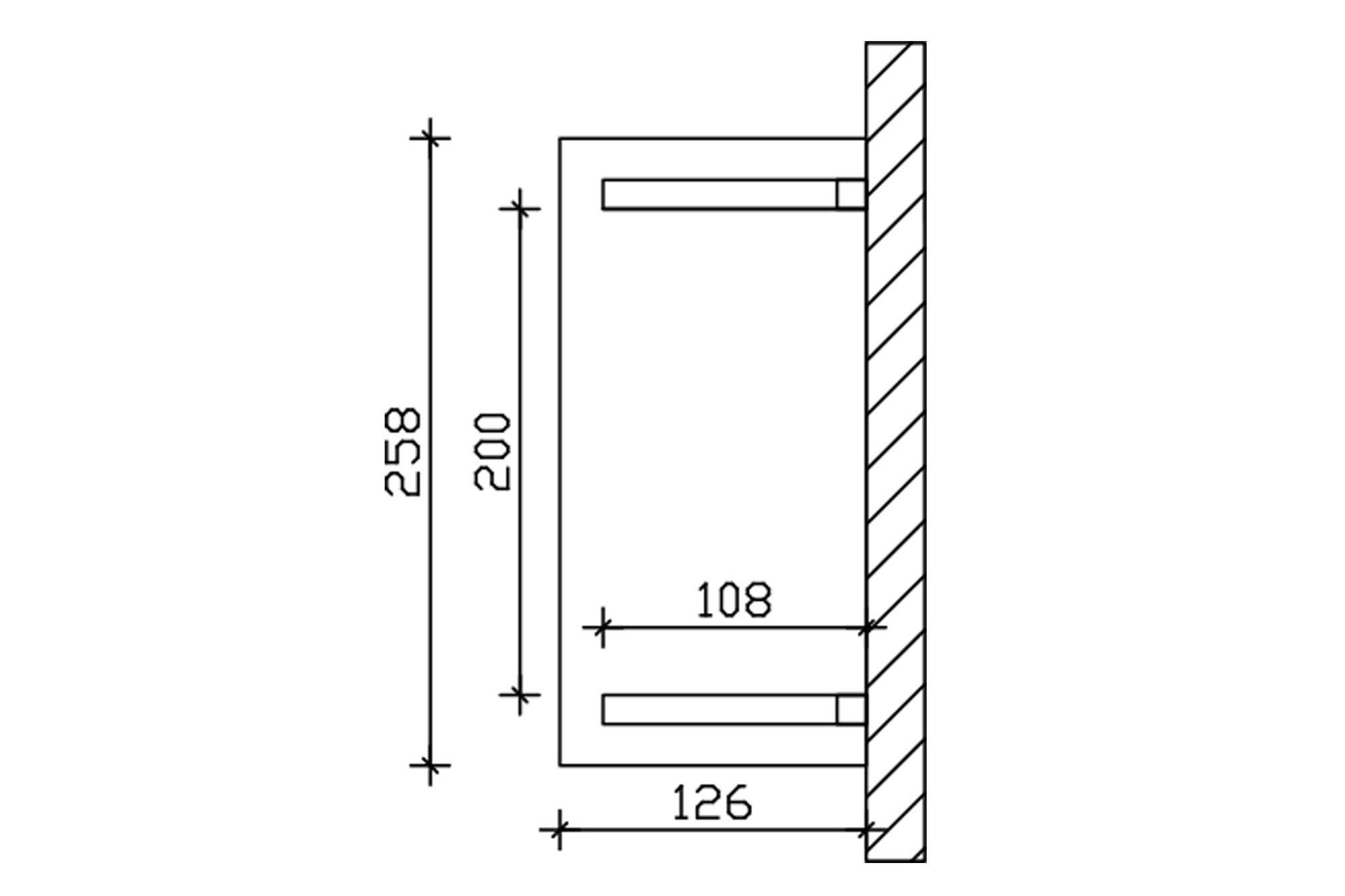 Canopy Wismar type 2, 258 x 126 cm, white