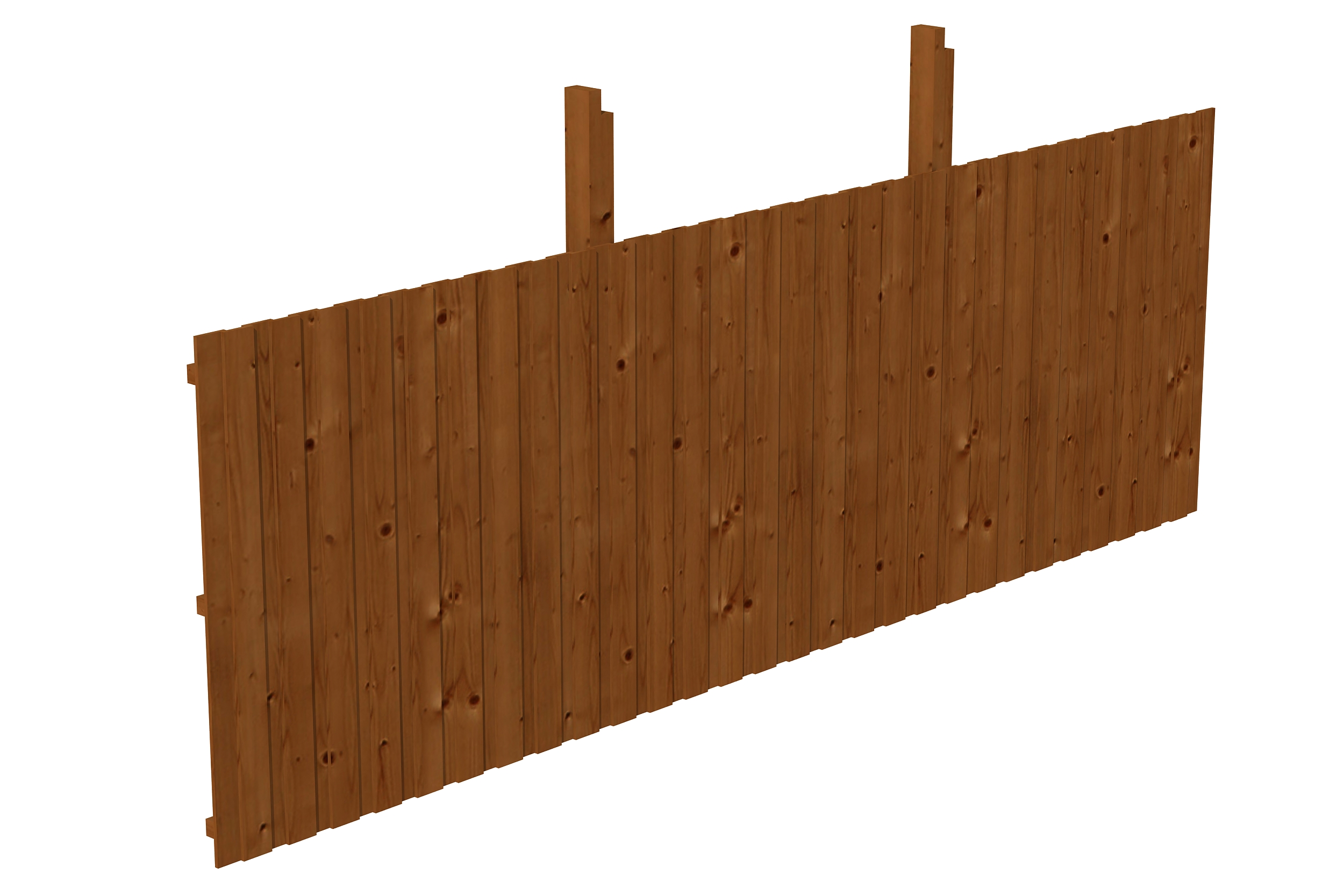 Backwall for glulam carports 550 x 180 cm, spruce, colour pre-treated in walnut