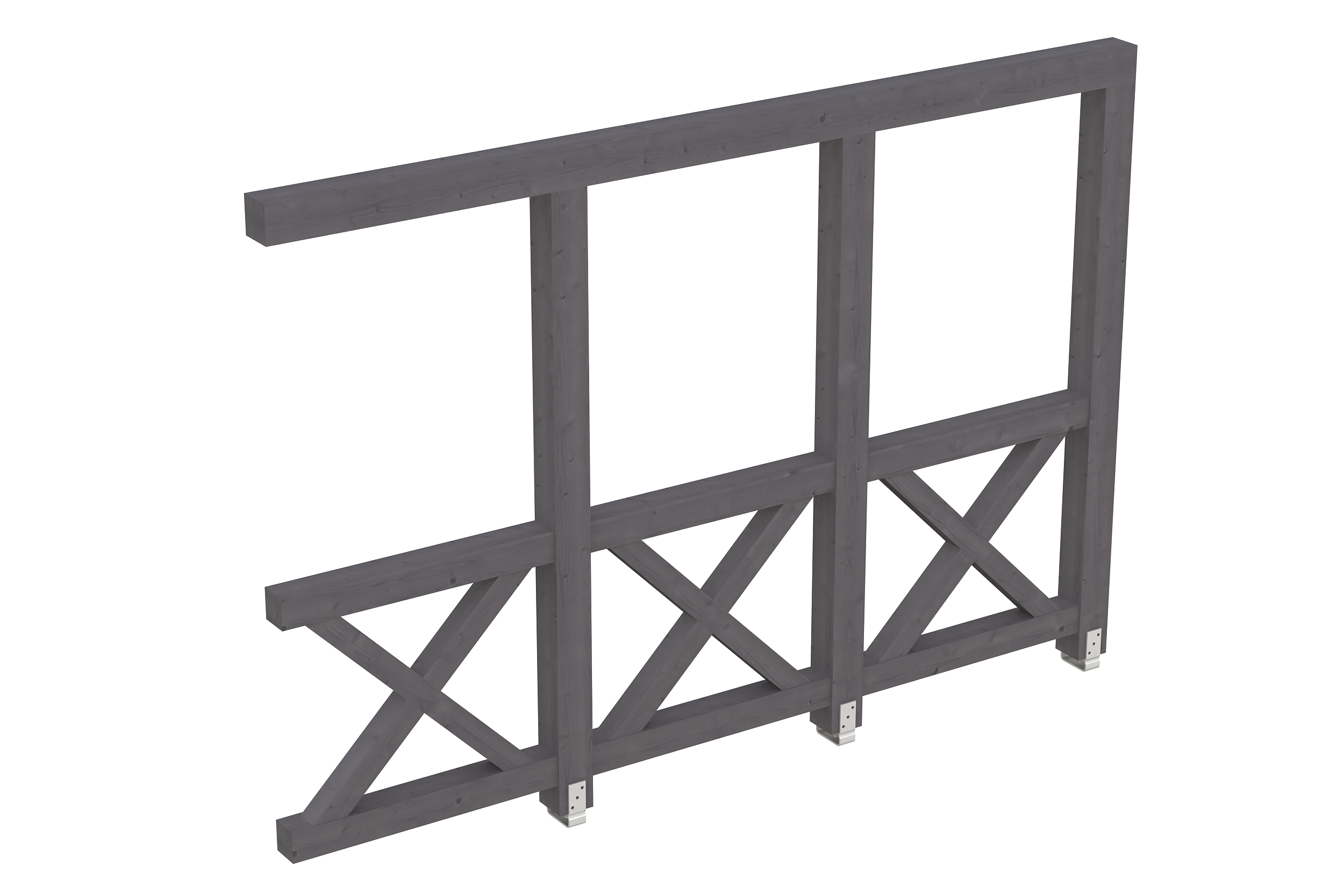 Seitenwand Andreaskreuz (WA) 305 x 210 cm, Fichte, schiefergrau