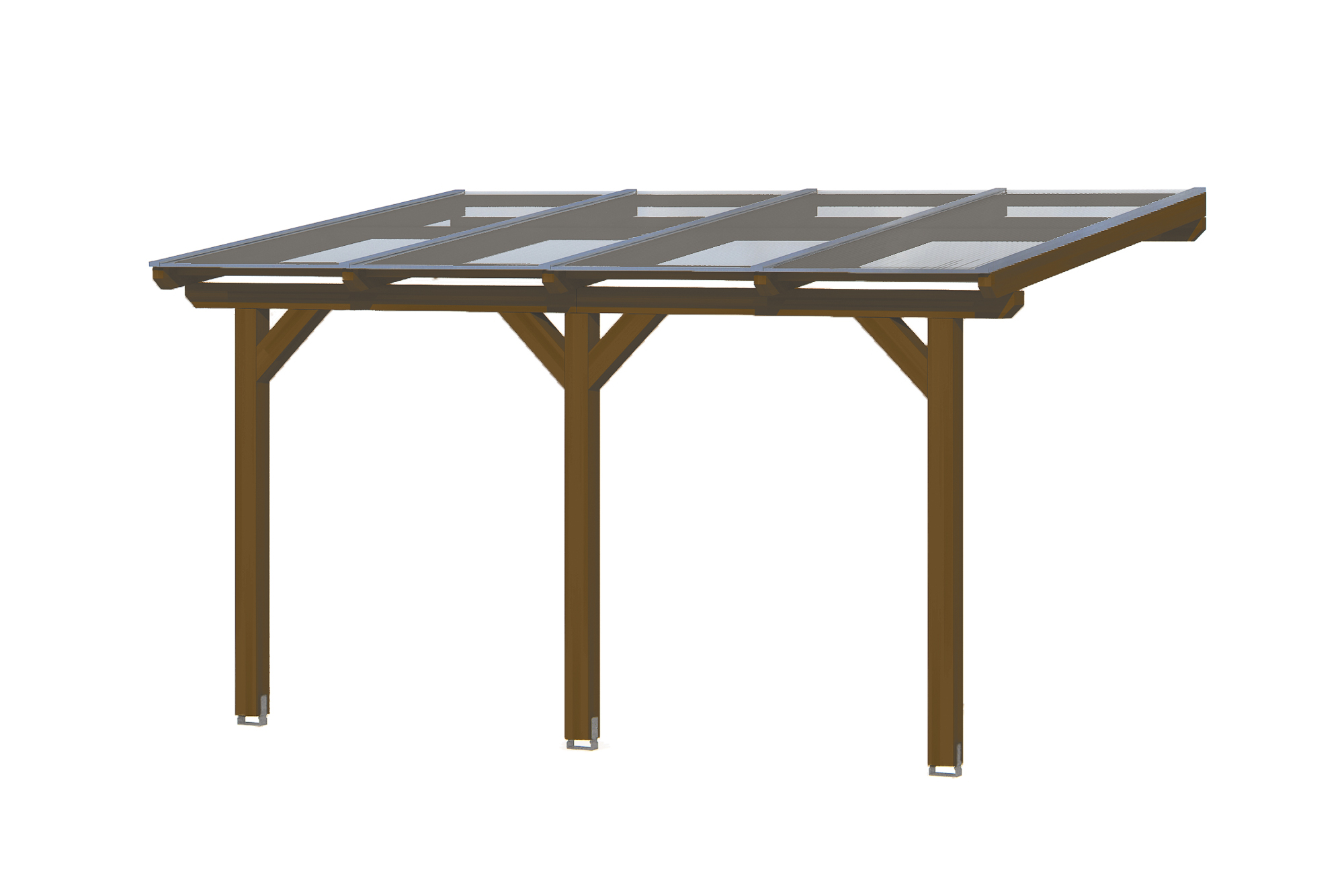 Terrace roof Bormio 434 x 250 cm, glulam, colour pre-treated walnut