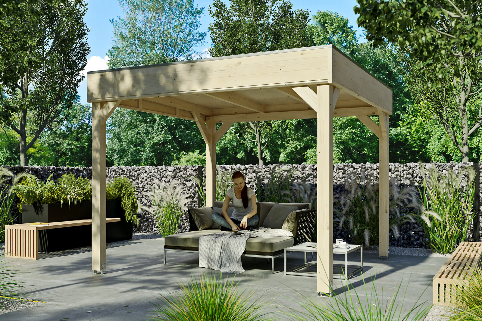 Gazebo Toulouse 302x302cm, spruce, untreated