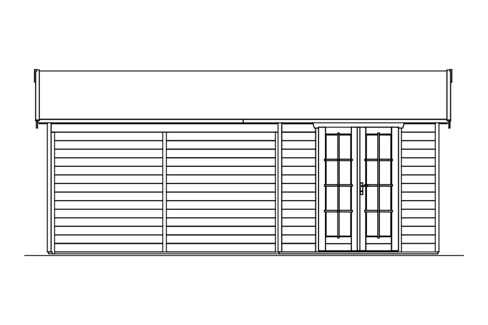 Gartenhaus Tilburg 613 x 380 cm, natur