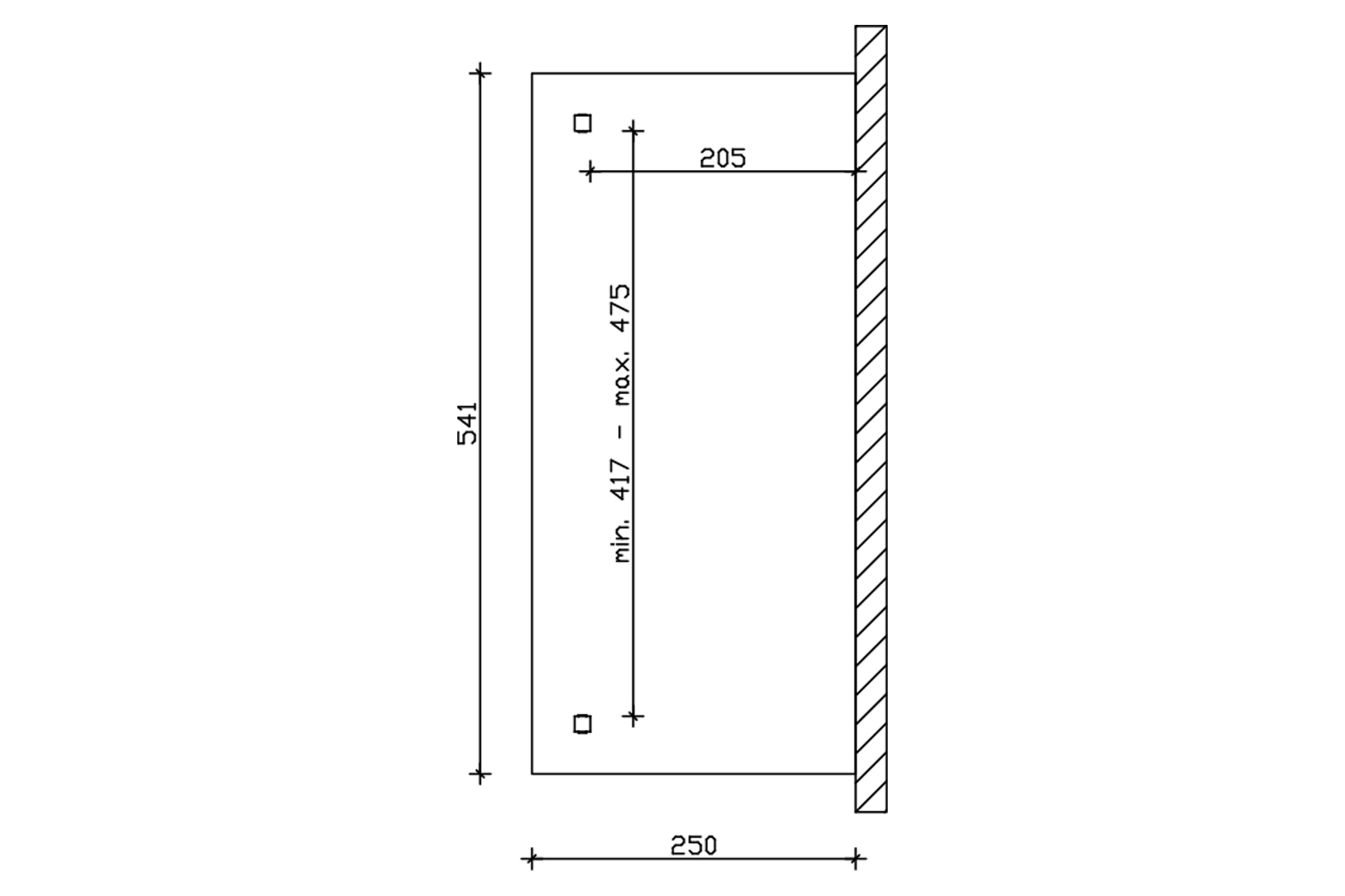 Terrasoverkapping Ancona 541 x 250 cm, gelamineerd hout, gelakt in leigrijs