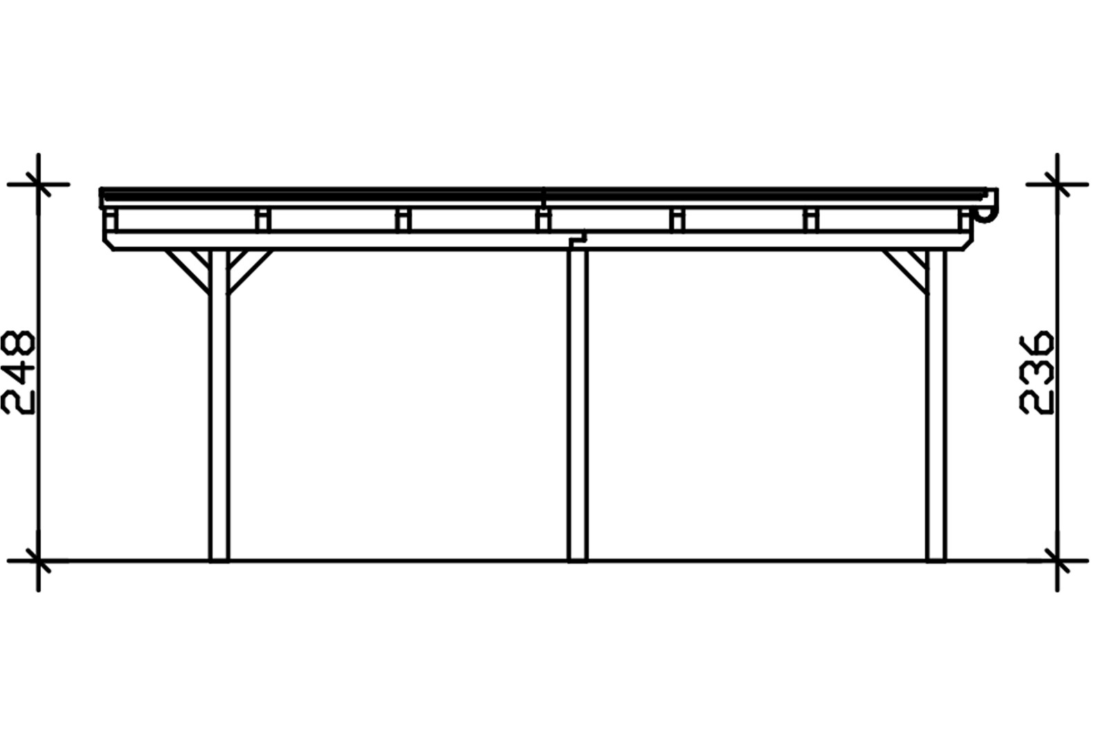 Carport Emsland 613 x 604 cm, onbehandeld, met Aluminium dakplaten