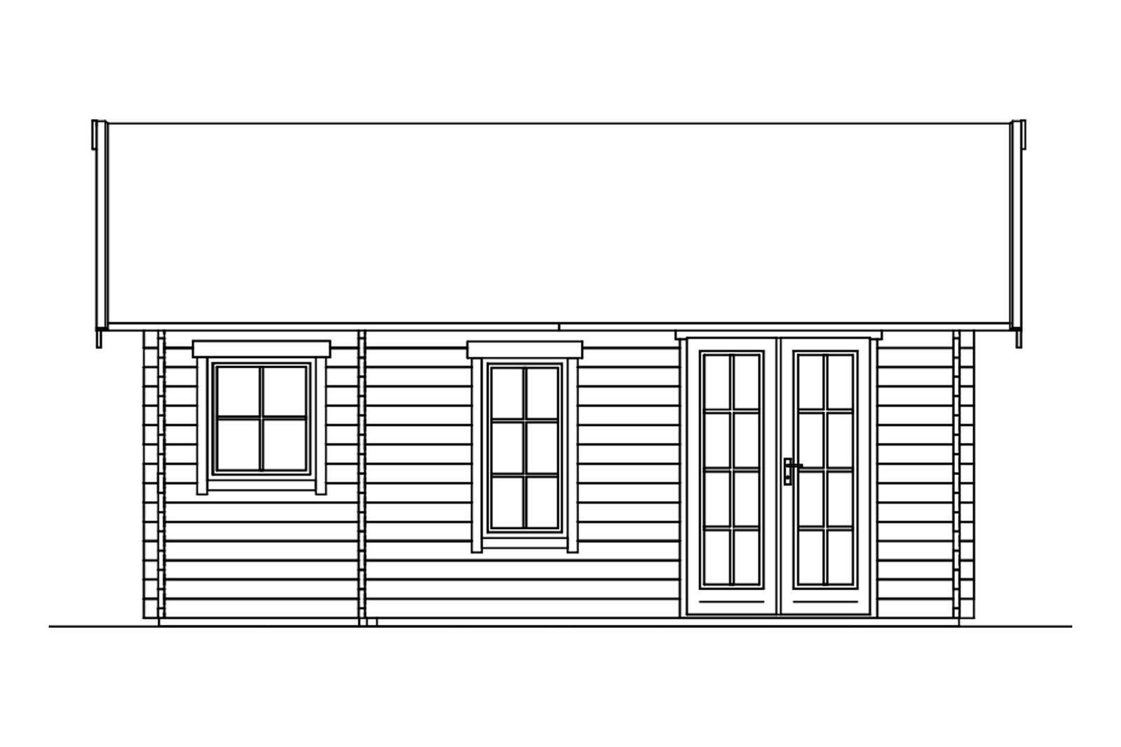 Log cabin Bern 2, 420 x 560 cm with roof battens, untreated