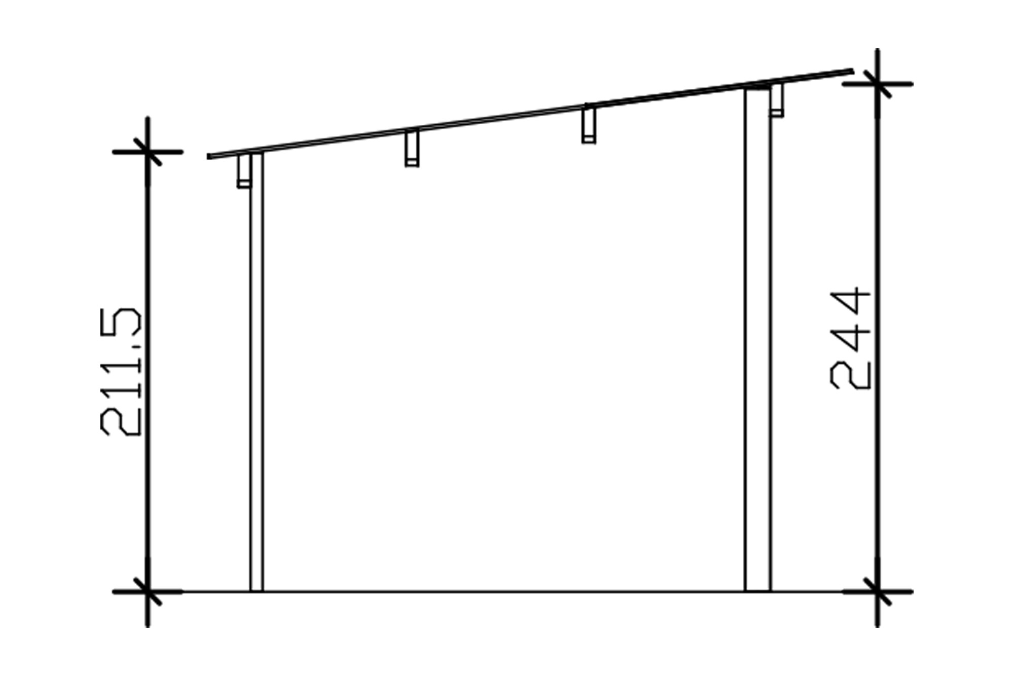 Unterstand Vimmerby, 370x250cm, schiefergrau