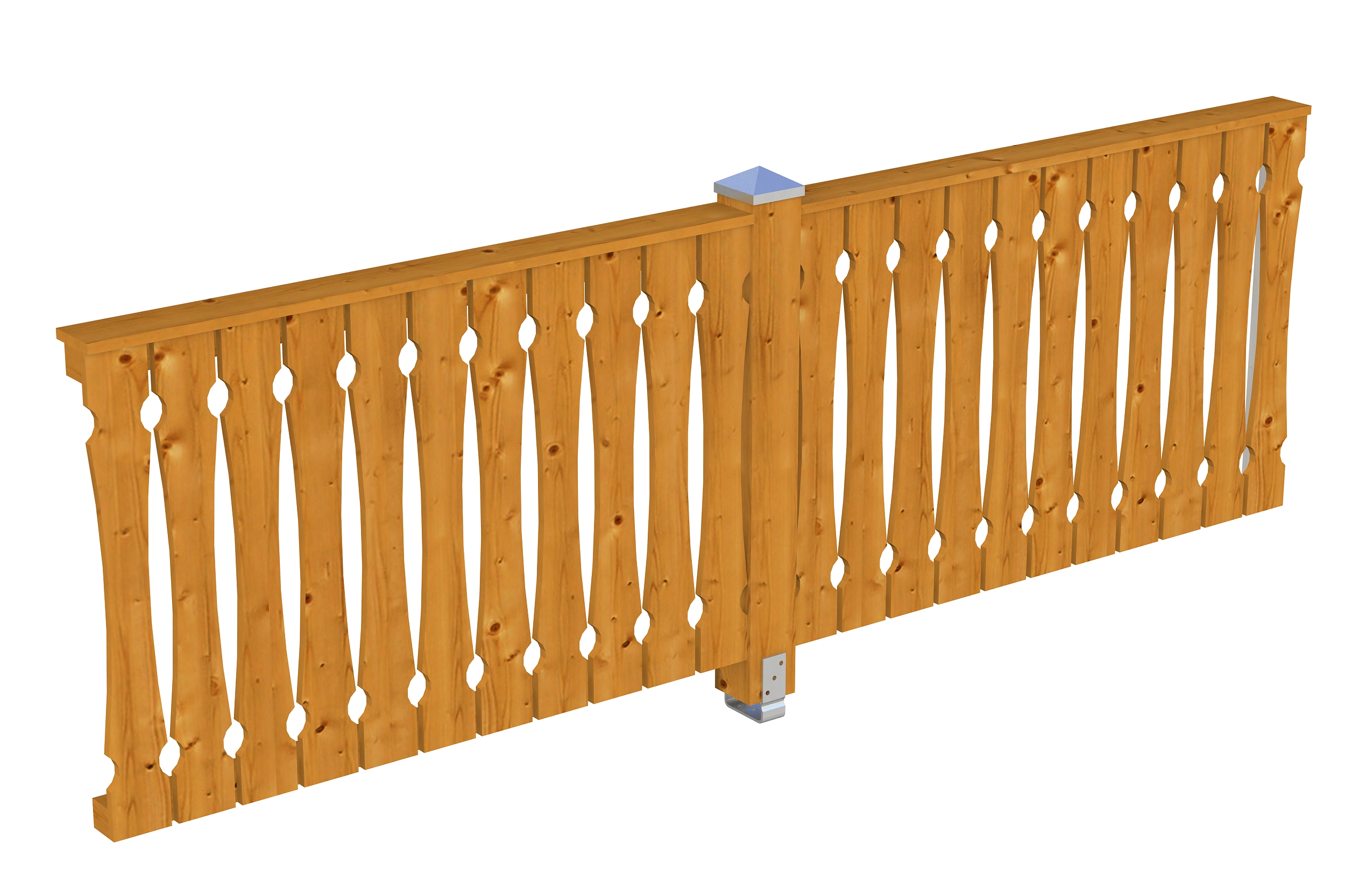 Brüstung Balkonschalung 305 x 96 cm, Fichte, eiche hell