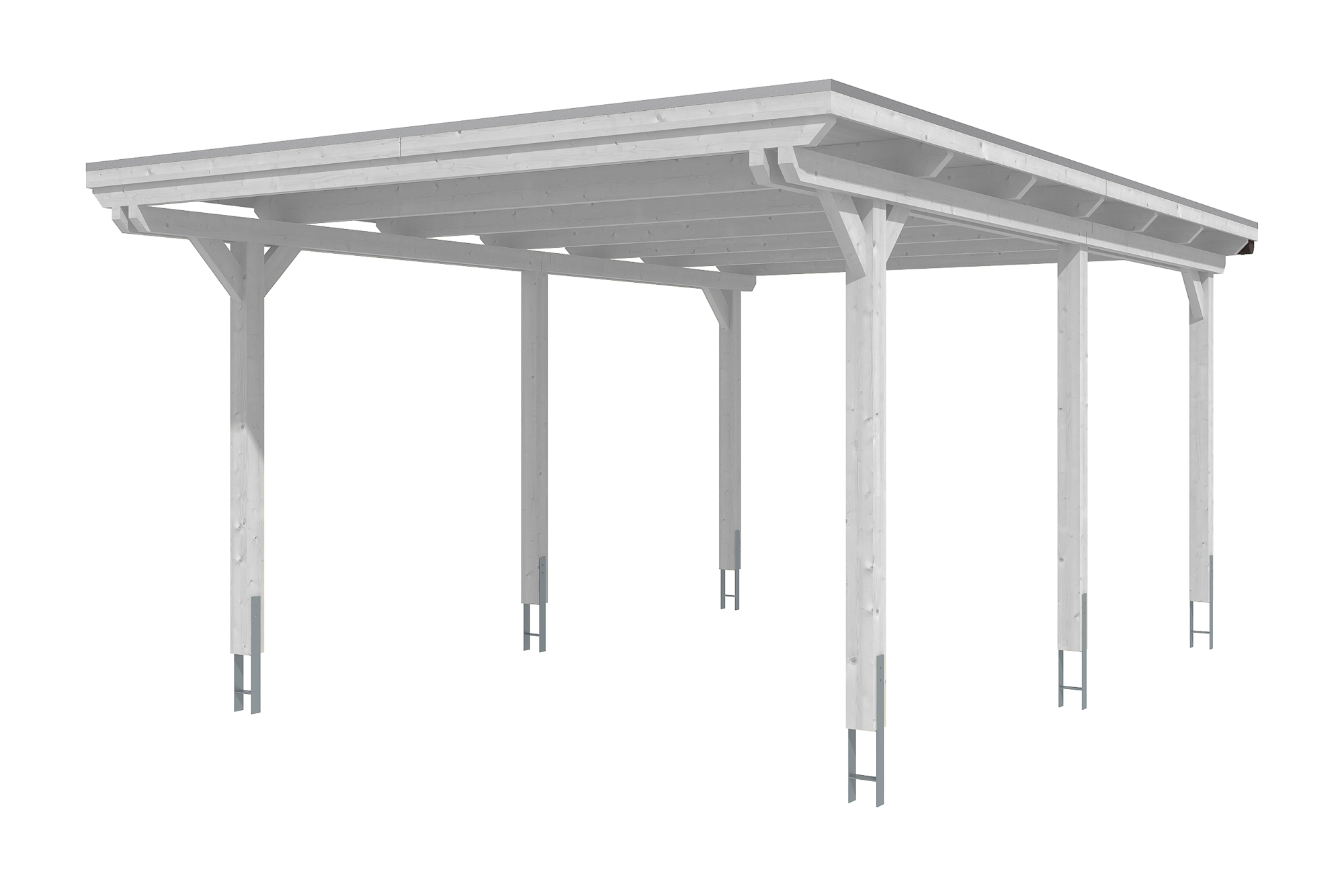 Carport Emsland 404 x 604 cm mit EPDM-Dach, weiß