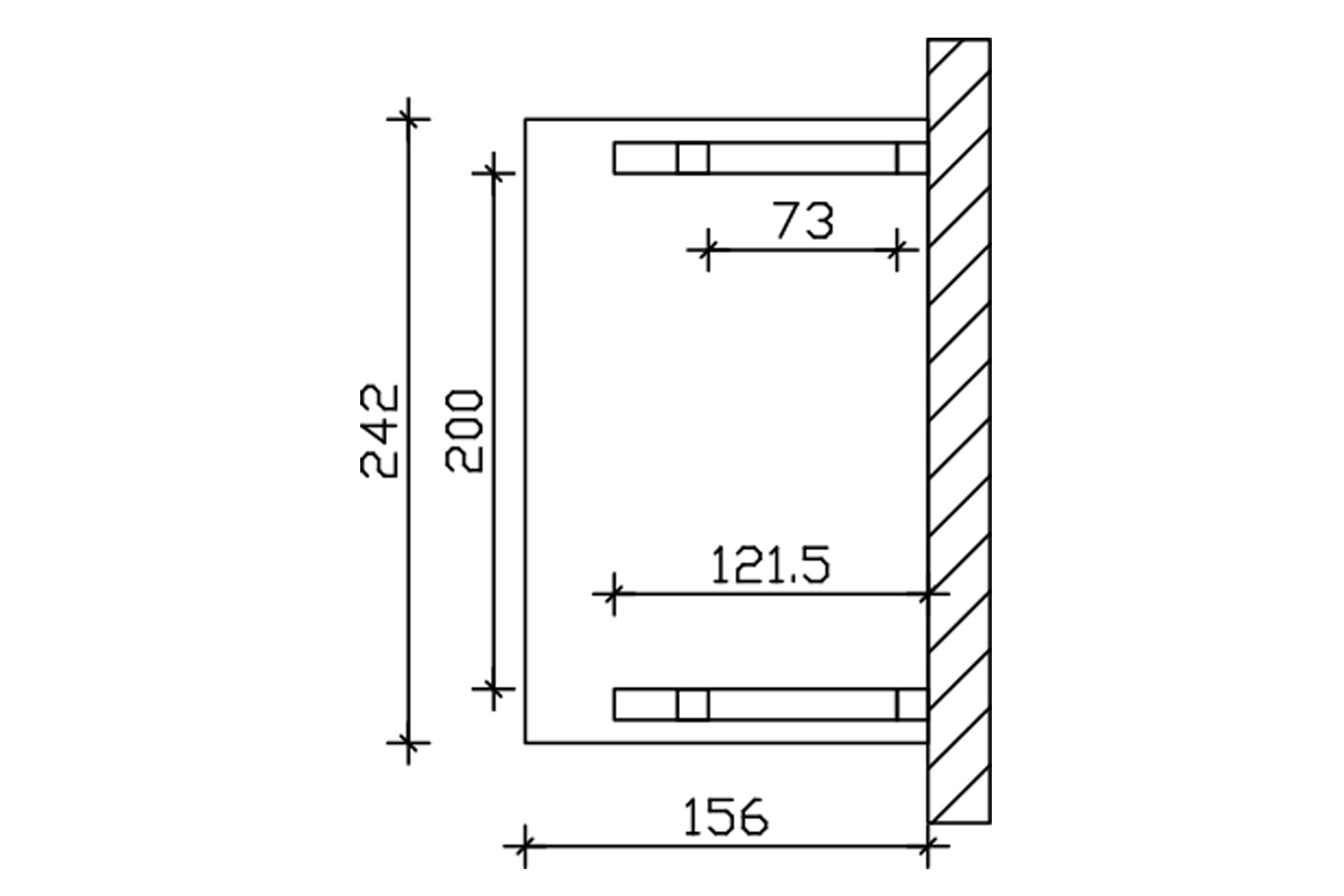 Vordach Paderborn Typ 4, 242 x 156 cm, schiefergrau