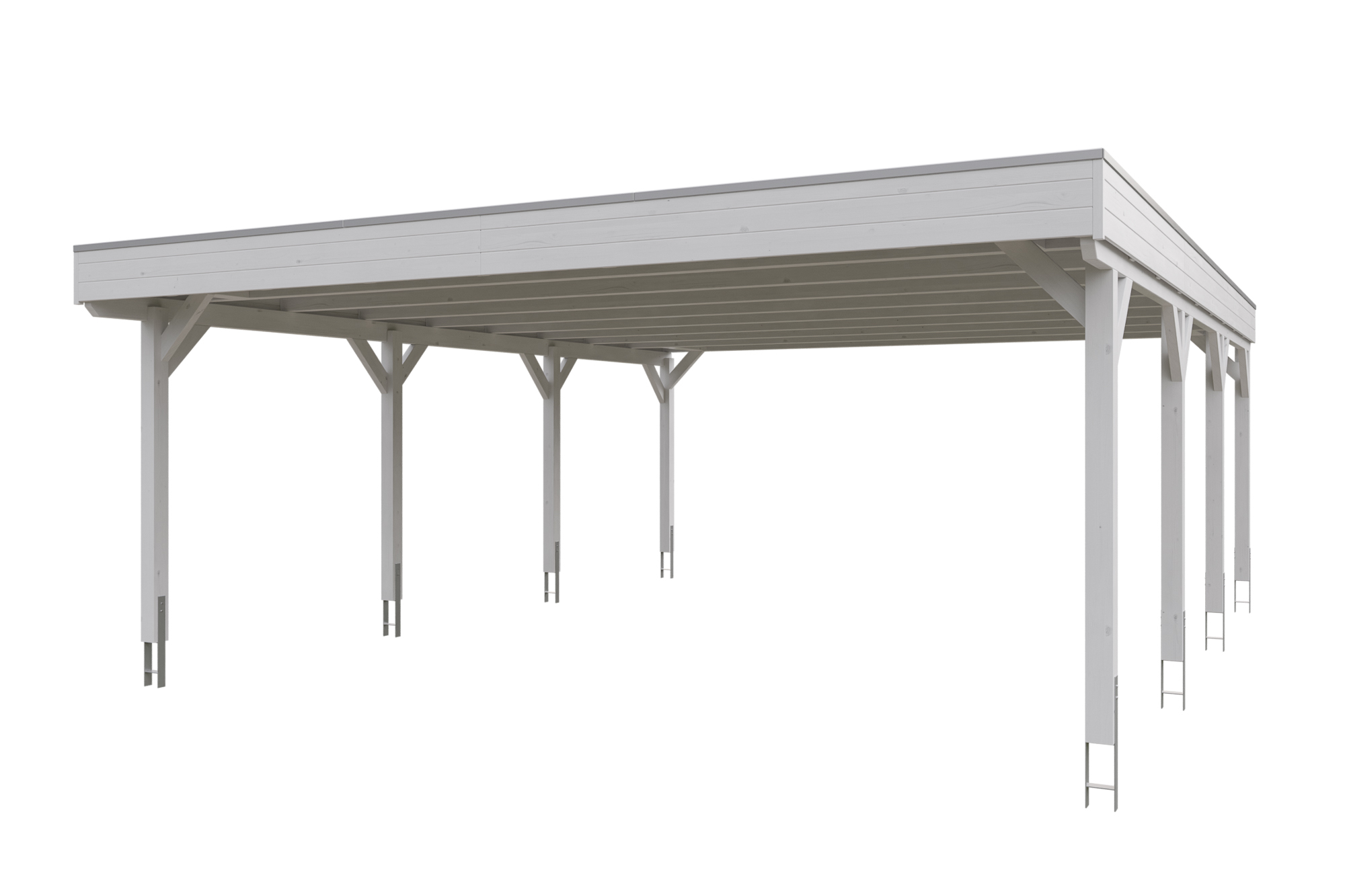 Carport Grunewald 622 x 796 cm met Aluminium dakplaten, gelakt in wit
