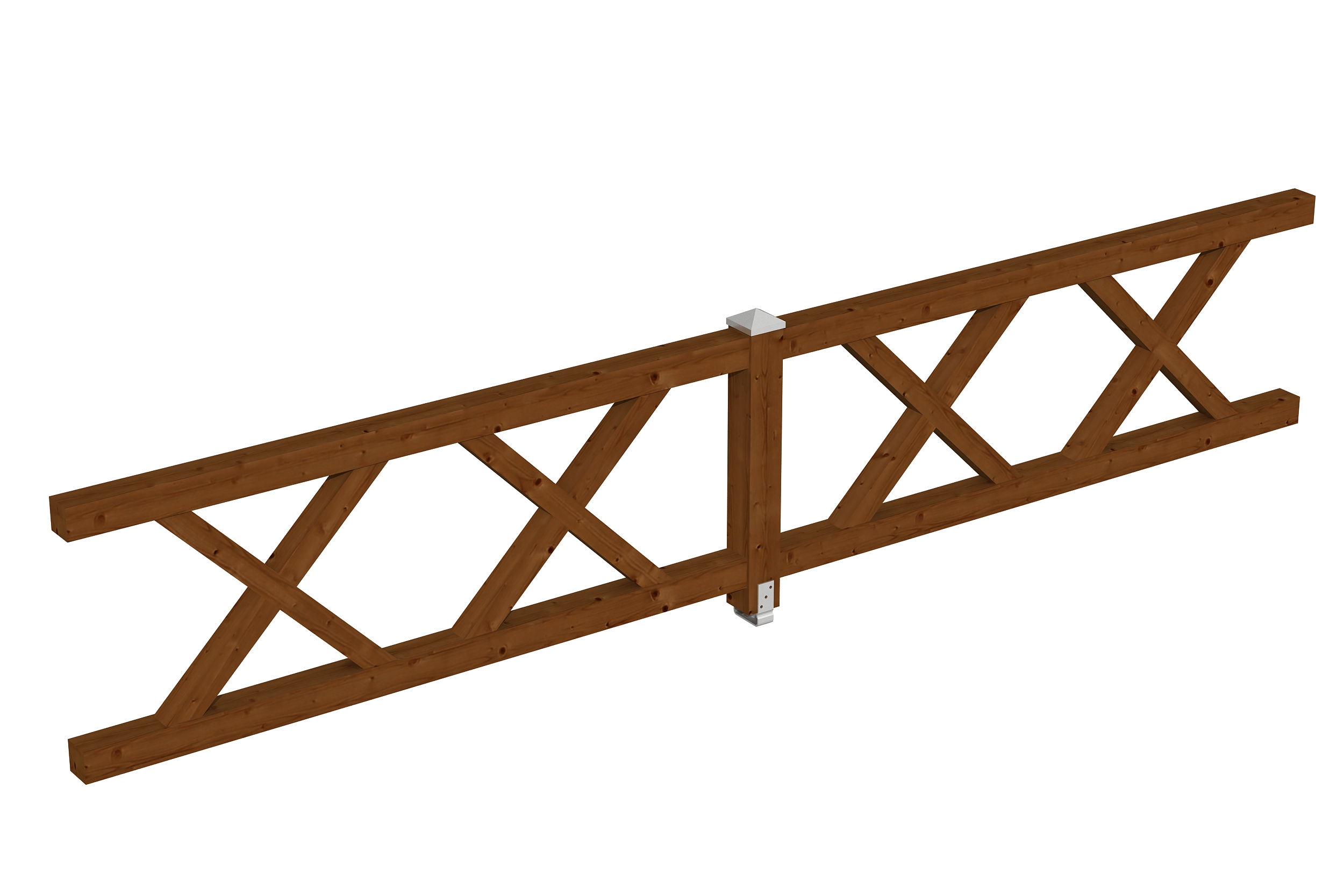 Balustrade St.Andrew`s cross 465 x 84 cm, spruce, colour pre-treated in walnut