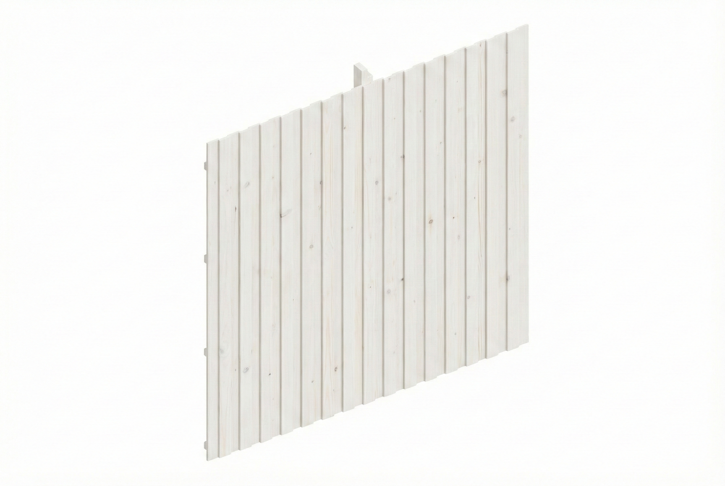 paroi arrière panneaux à lattes verticales 362 x 330 cm, épicéa, blanc