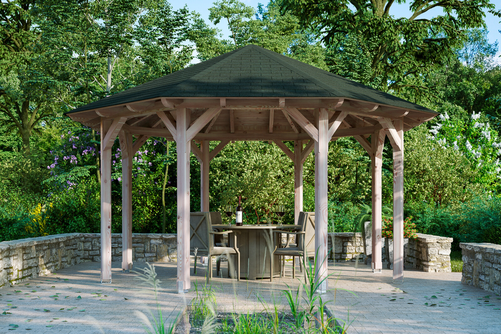 Gazebo Lyon 2, douglas fir, untreated