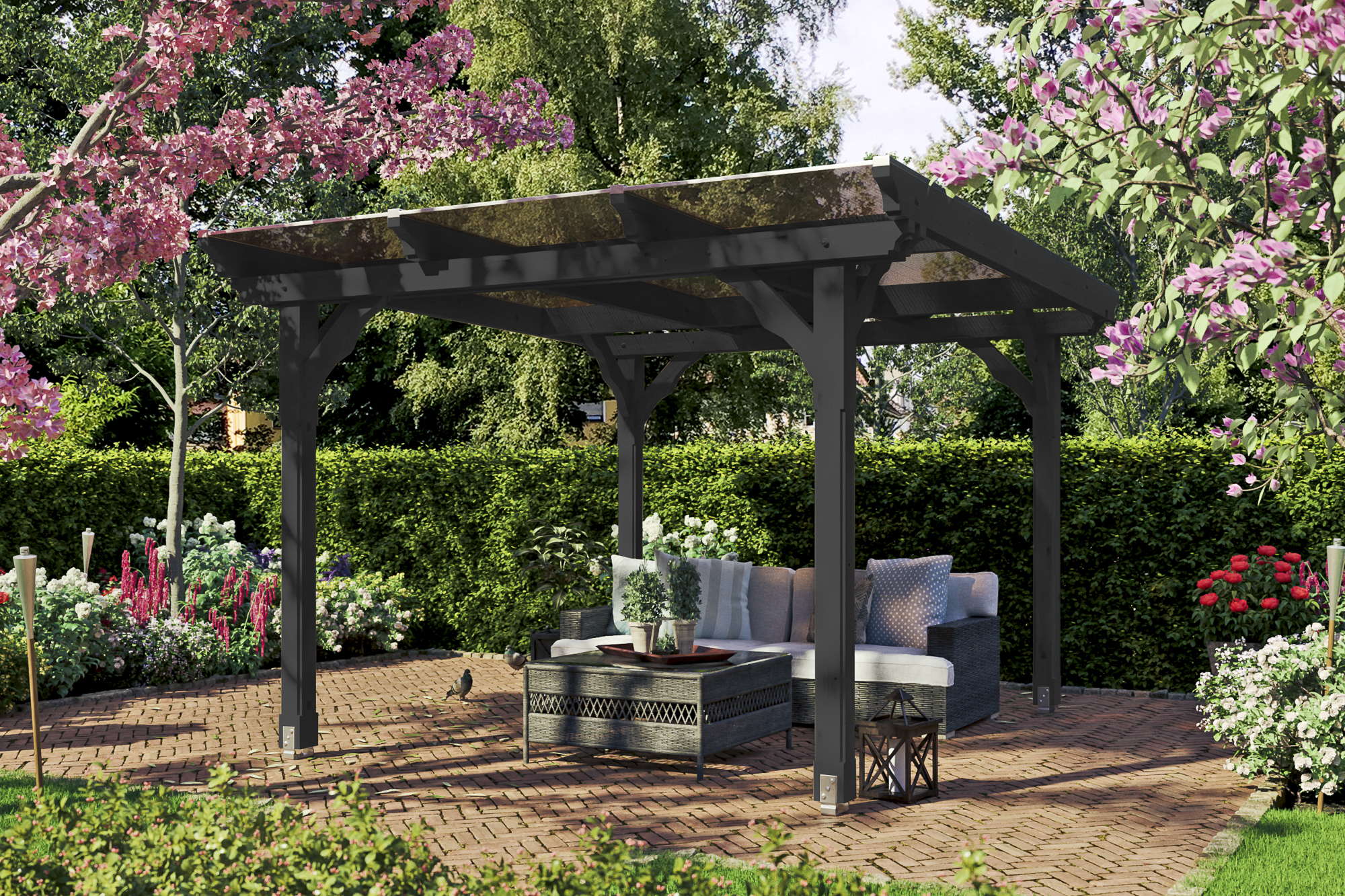 Ambientebild: Pavillon Marseille, farblich behandelt in anthrazit