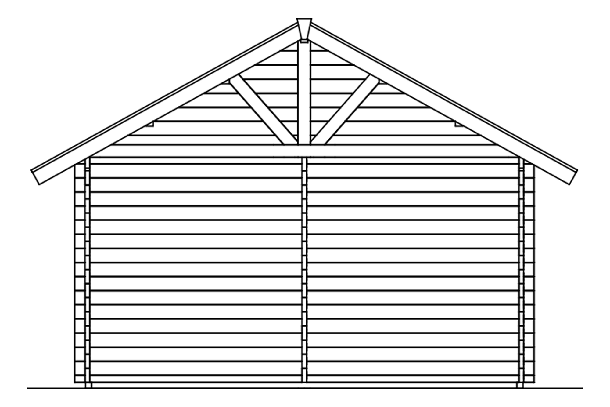 Log cabin Bern 2, 420 x 560 cm, untreated