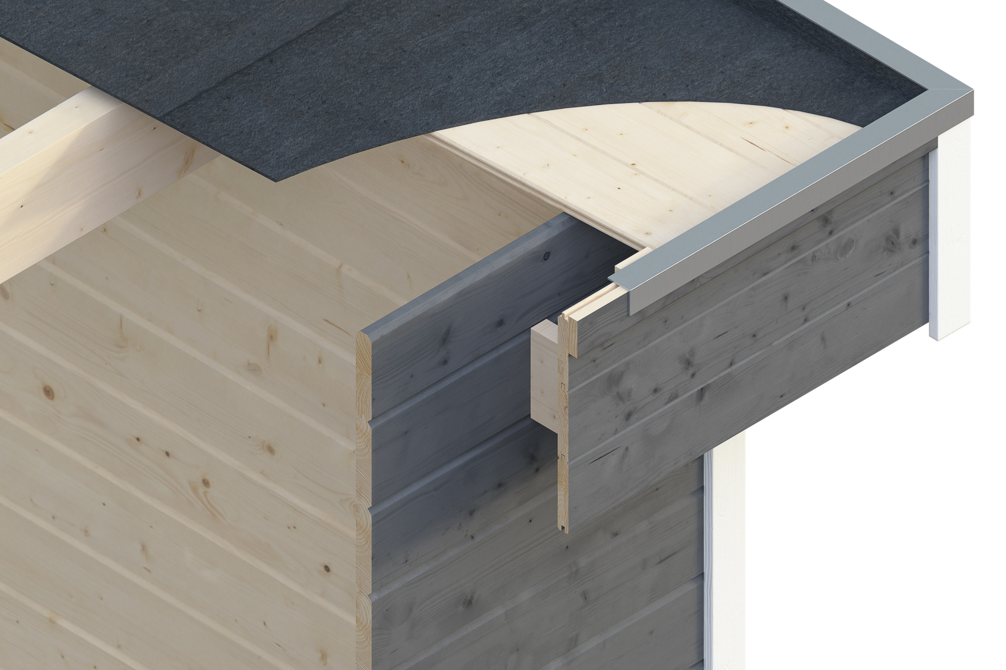 Abri de jardin BREDA 380x380cm, 28mm, traitement coloré gris ardoise