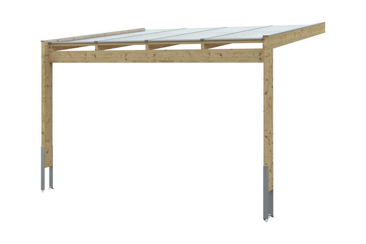 Terrassenüberdachung Novara 450 x 359 cm, Leimholz, natur